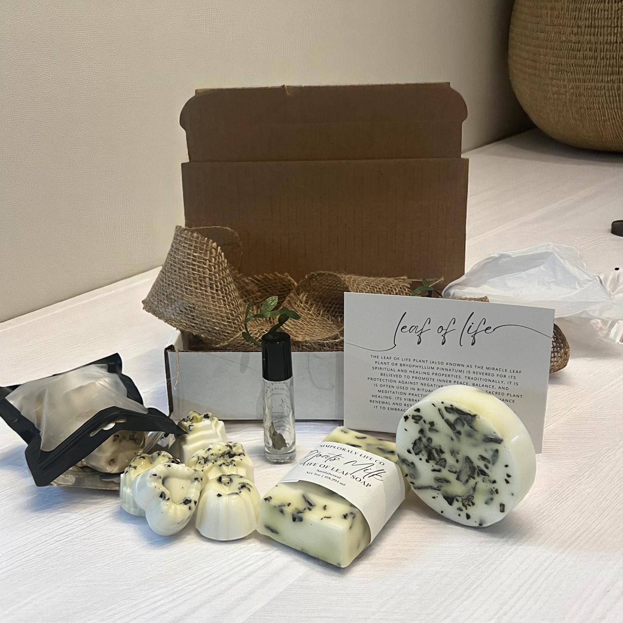 Leaf of Life Ritual Skincare Gift Set: Goats Milk Soap & Aromatherapy Oil - Winterberry Hearth