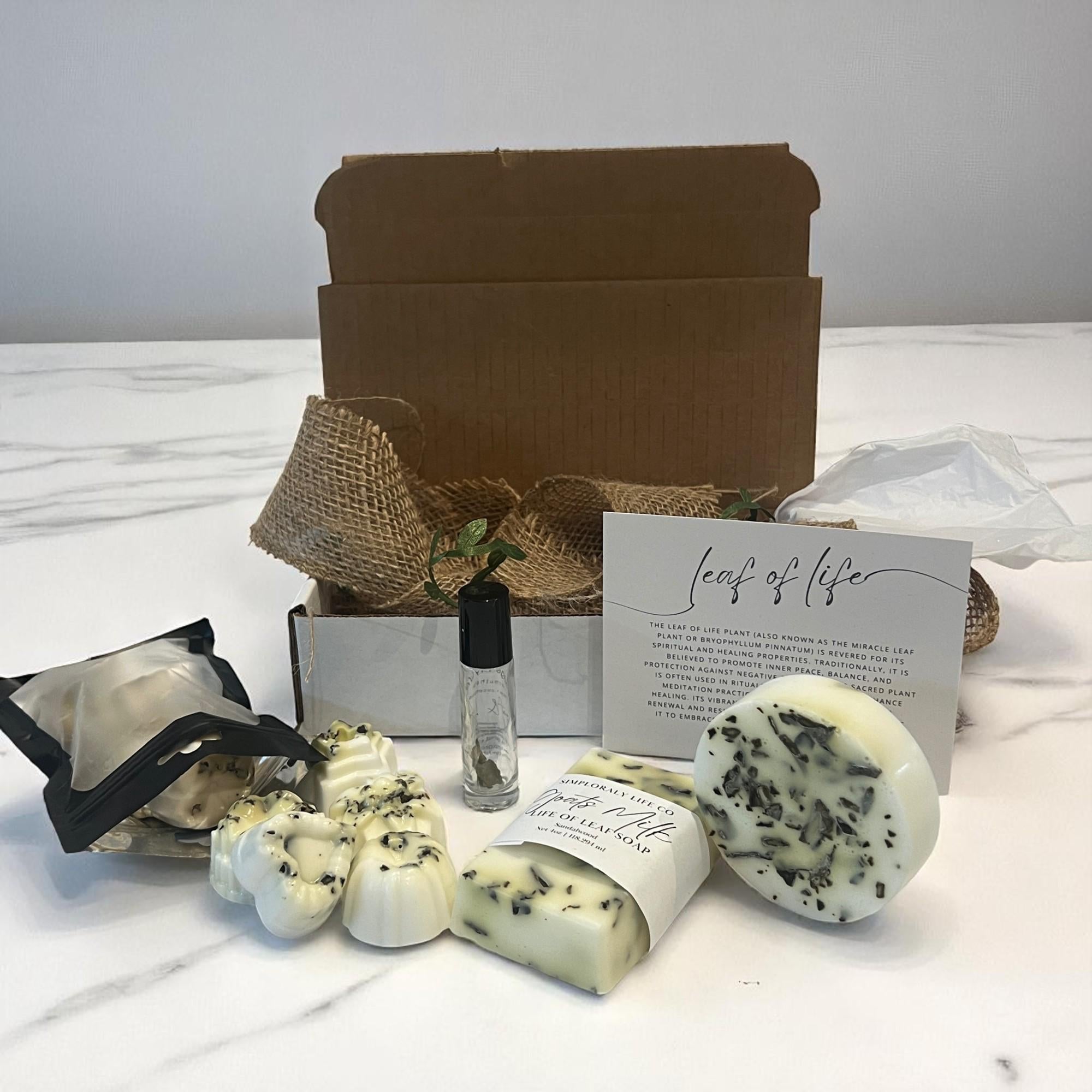 Leaf of Life Ritual Skincare Gift Set: Goats Milk Soap & Aromatherapy Oil - Winterberry Hearth