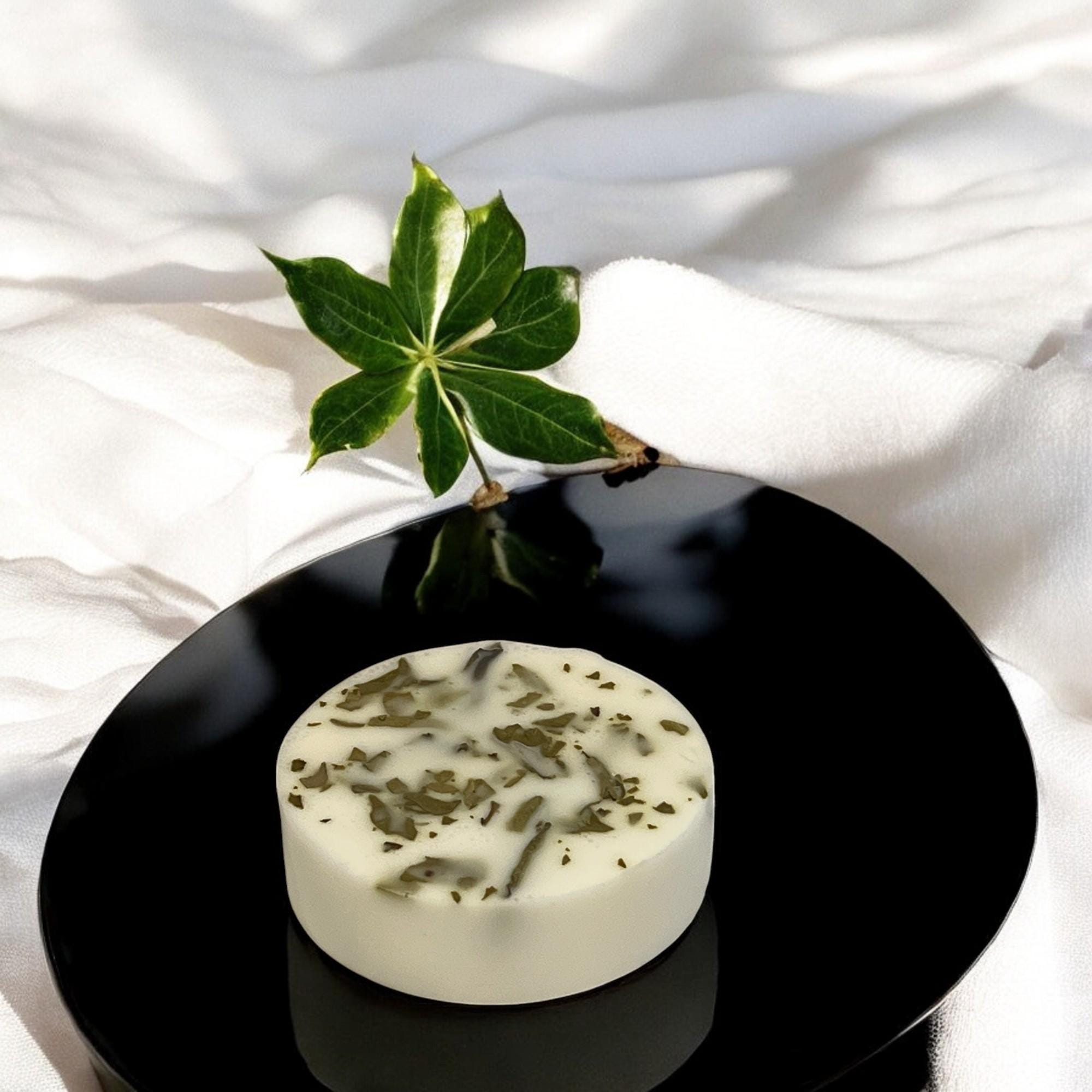 Leaf of Life Round Soap Bar: Plant-Based Miracle Leaf Skincare - Winterberry Hearth