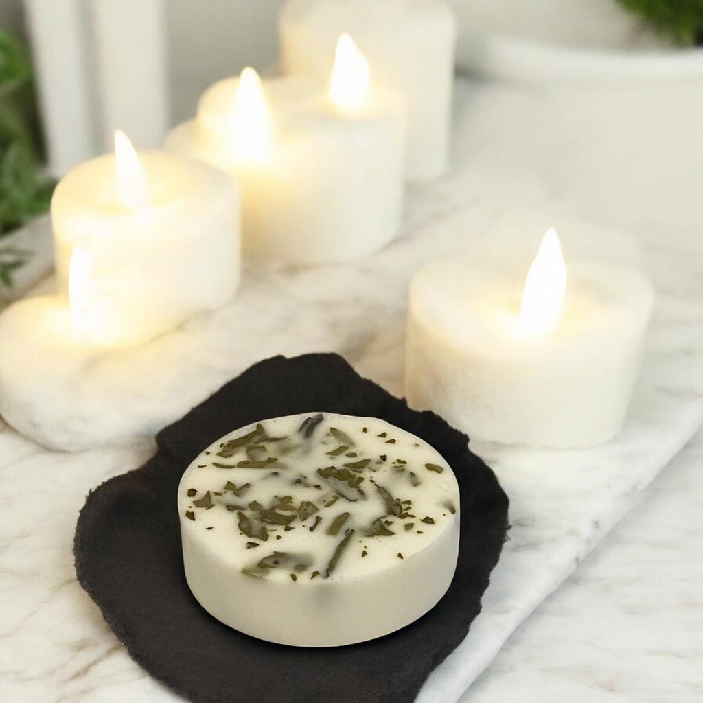 Leaf of Life Round Soap Bar: Plant-Based Miracle Leaf Skincare - Winterberry Hearth