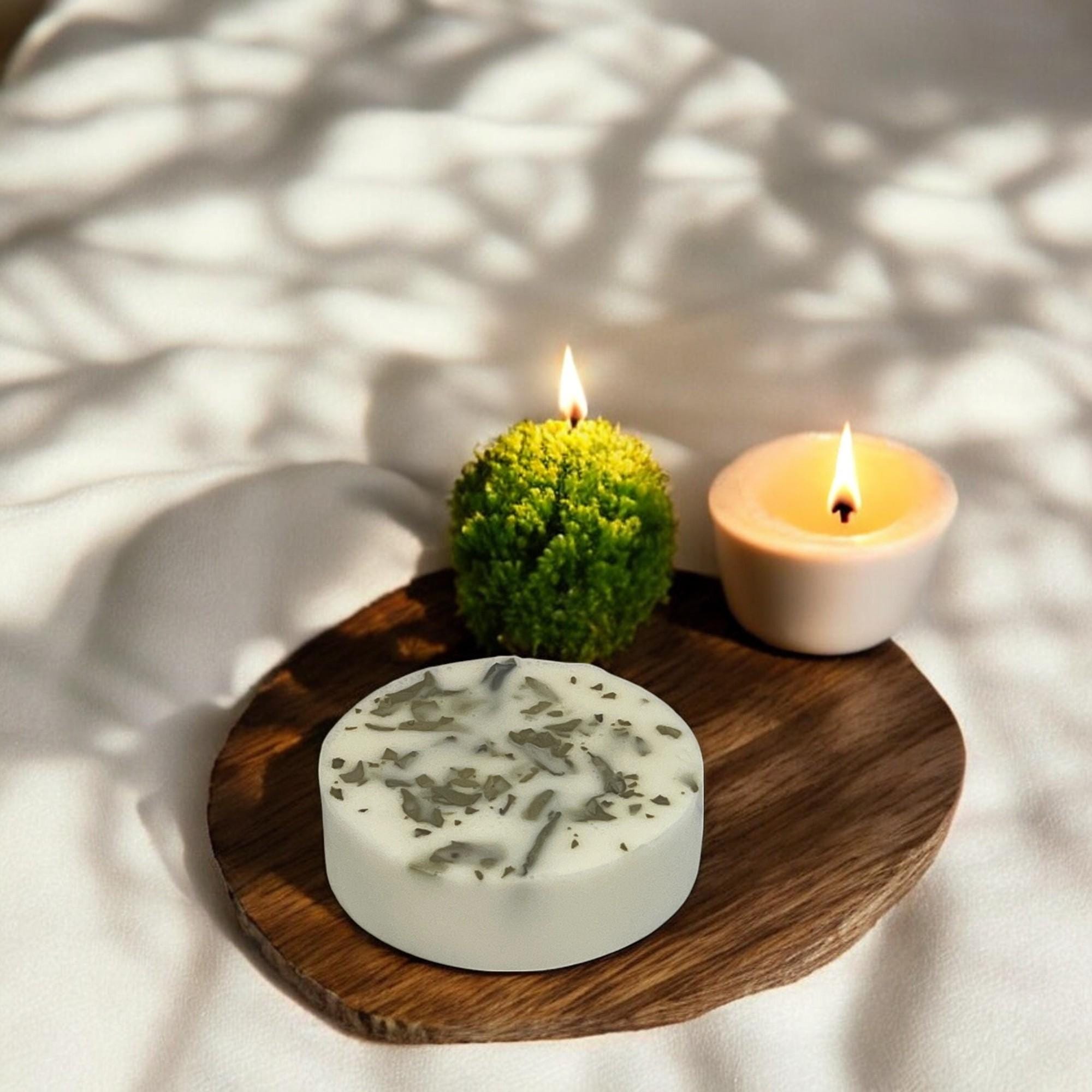 Leaf of Life Round Soap Bar: Plant-Based Miracle Leaf Skincare - Winterberry Hearth