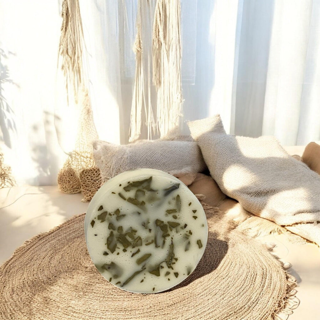 Leaf of Life Round Soap Bar: Plant-Based Miracle Leaf Skincare - Winterberry Hearth