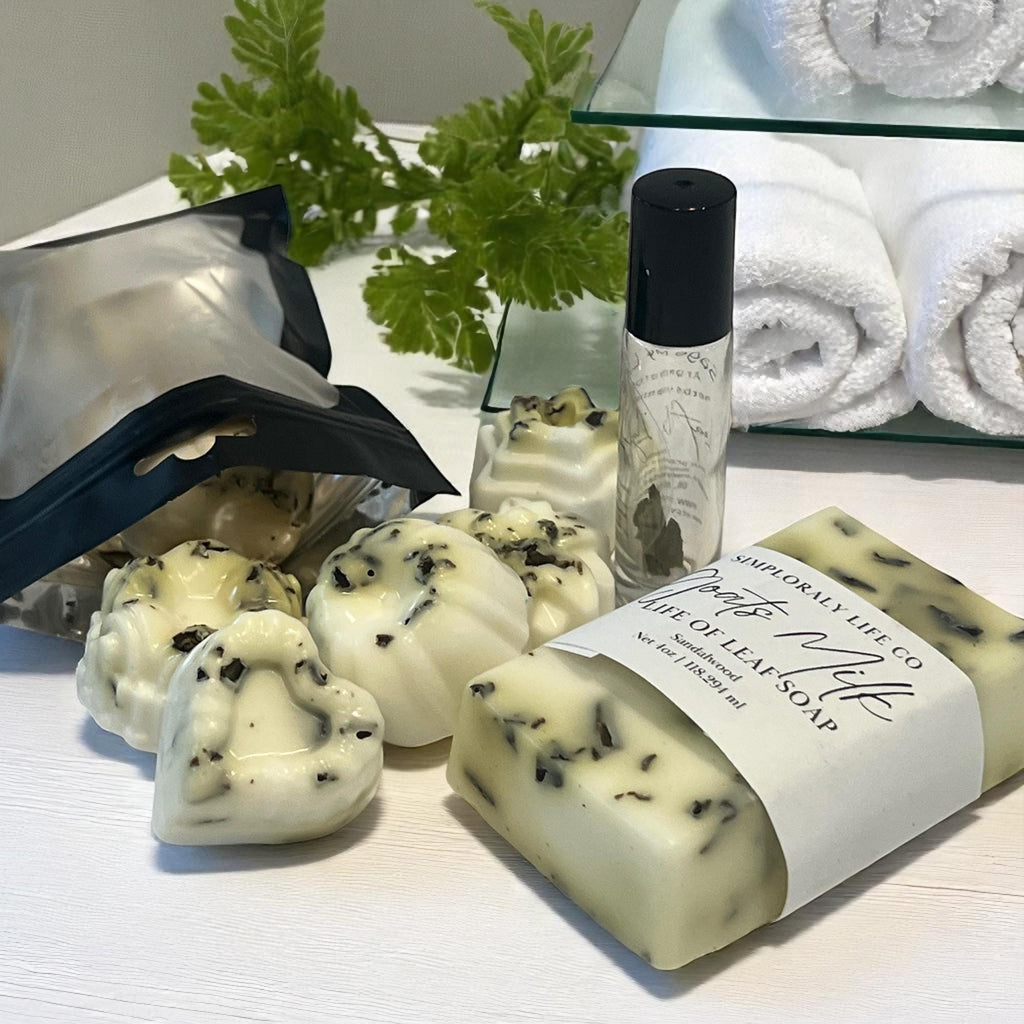 Leaf of Life Soap Ritual Gift Set: Goat Milk Bar, Aromatherapy Oil Kit - Winterberry Hearth
