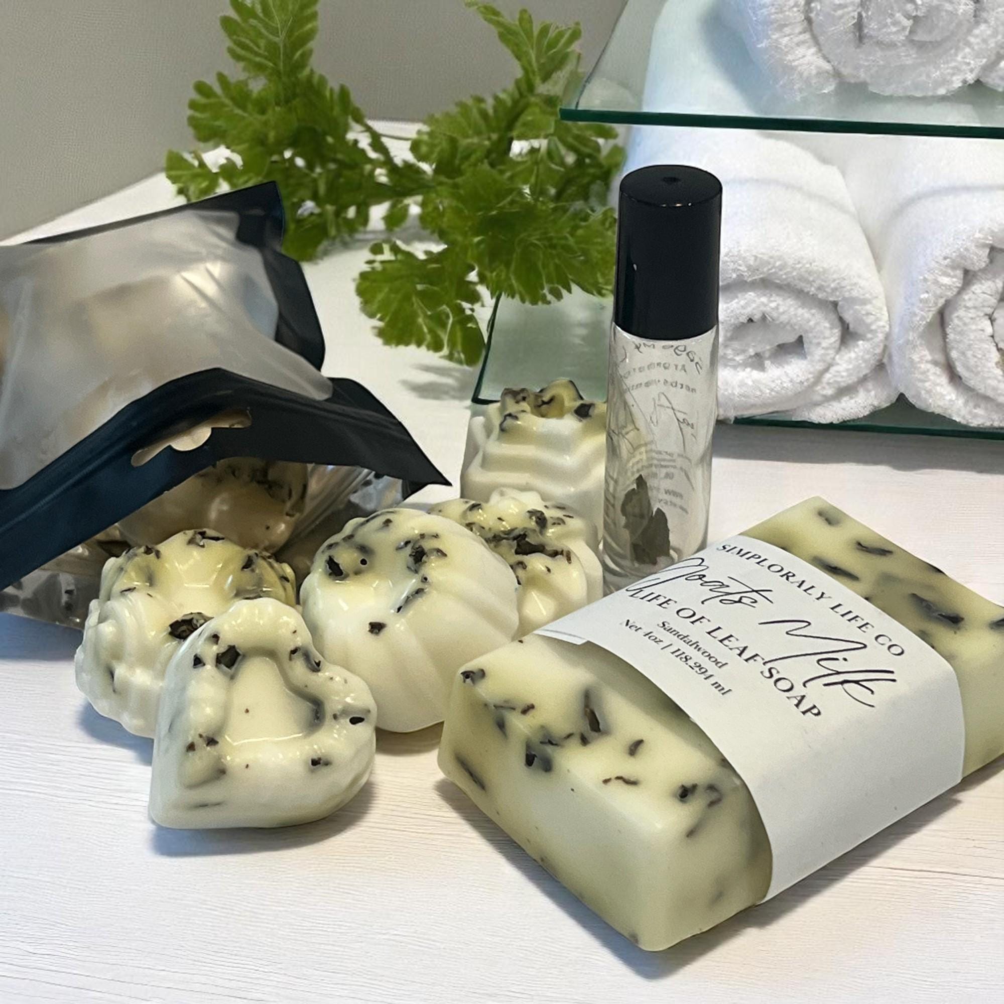 Leaf of Life Soap Ritual Gift Set: Goat Milk Bar, Aromatherapy Oil Kit - Winterberry Hearth
