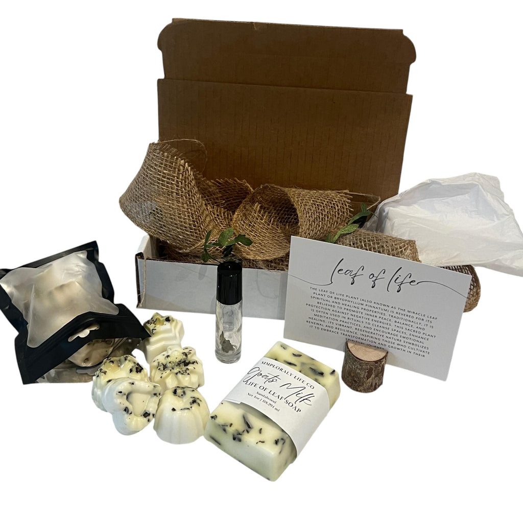 Leaf of Life Soap Ritual Gift Set: Goat Milk Bar, Aromatherapy Oil Kit - Winterberry Hearth