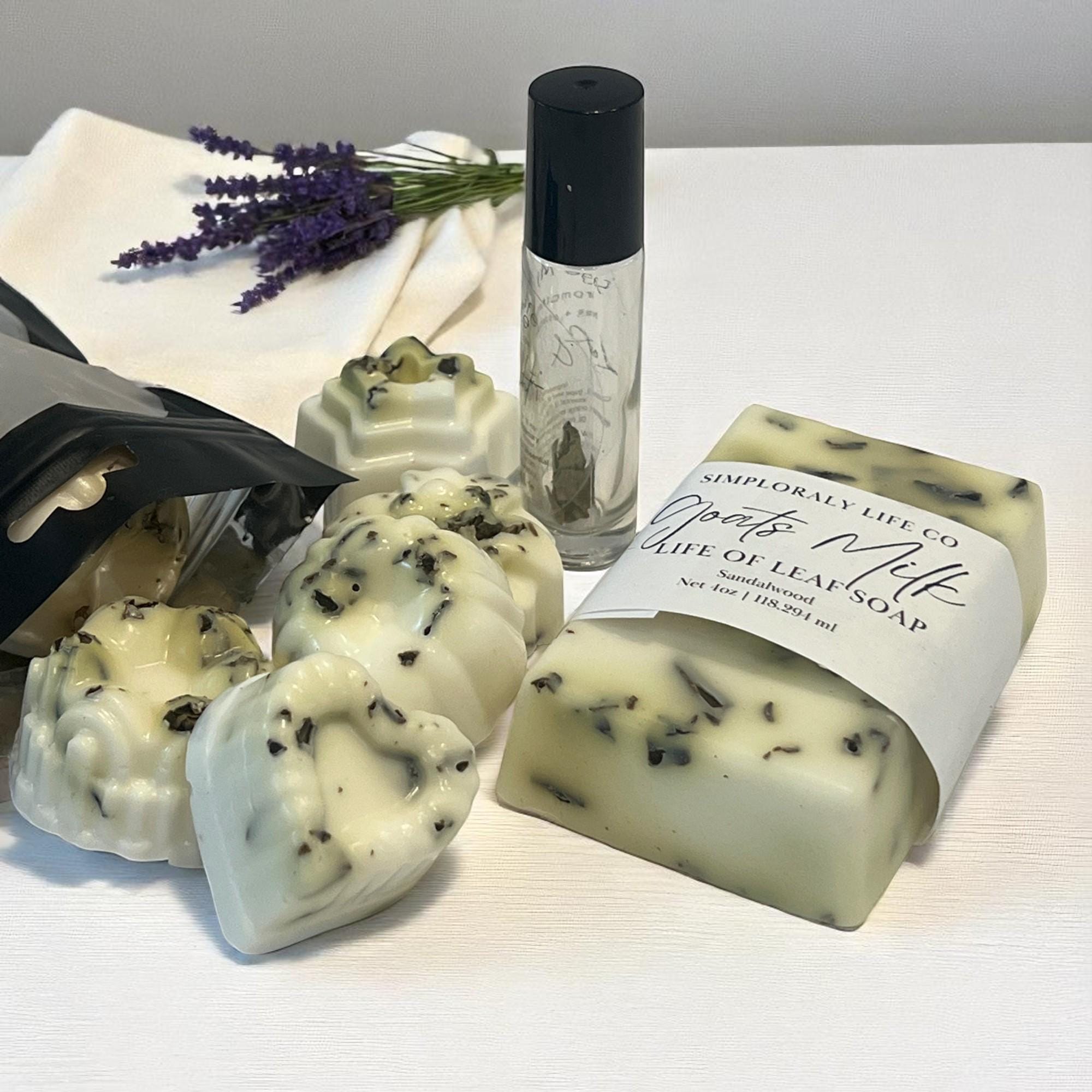 Leaf of Life Soap Ritual Gift Set: Goat Milk Bar, Aromatherapy Oil Kit - Winterberry Hearth