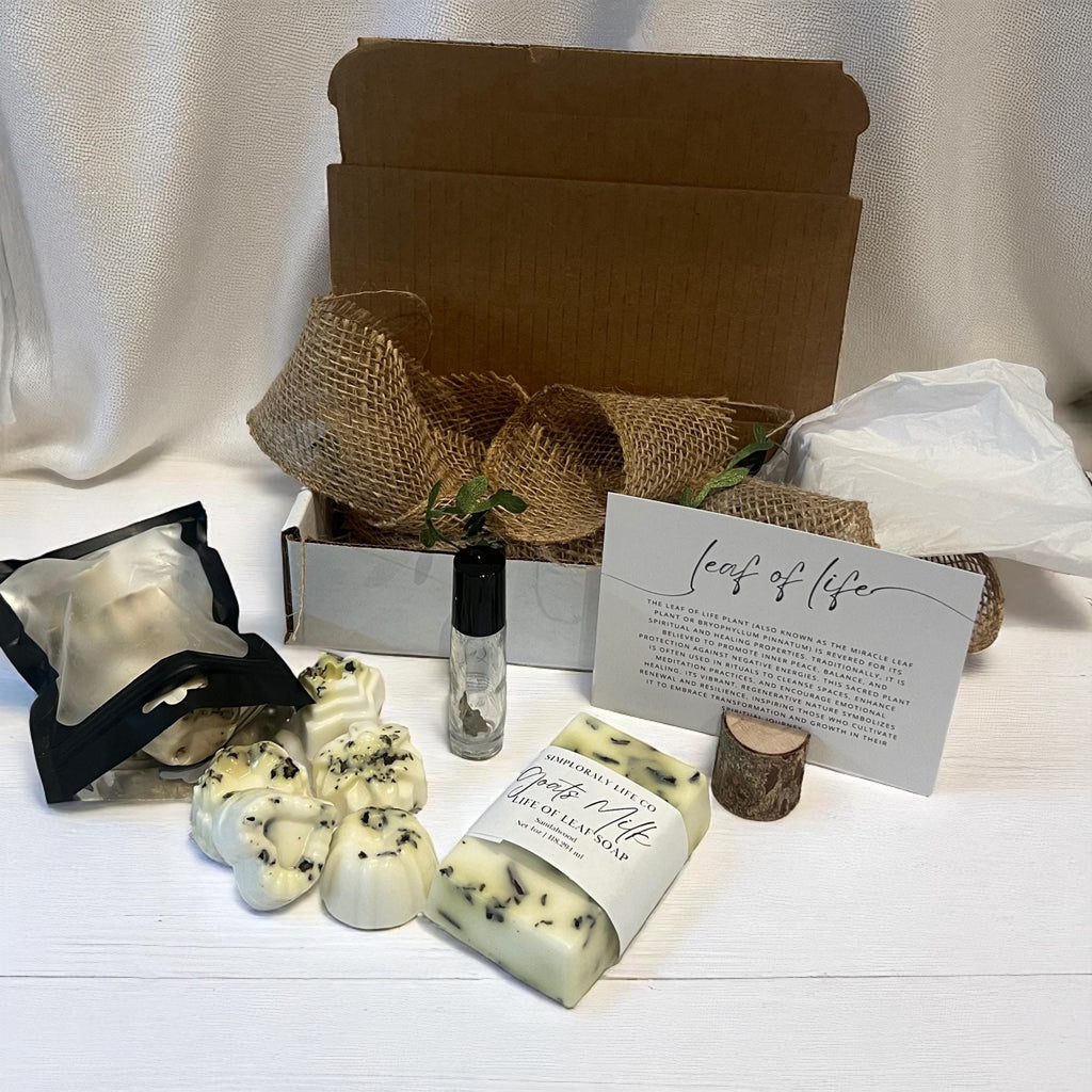 Leaf of Life Soap Ritual Gift Set: Goat Milk Bar, Aromatherapy Oil Kit - Winterberry Hearth