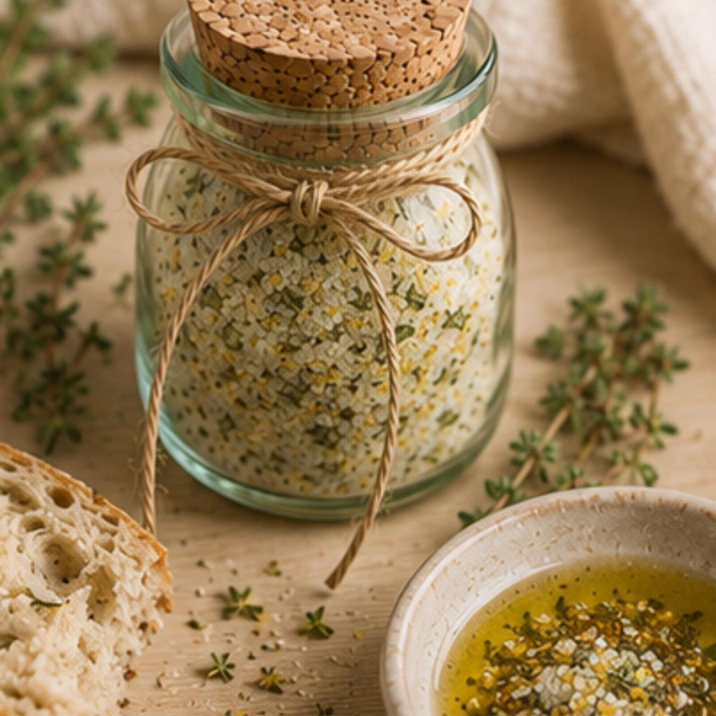 Lemon Basil Herb Salt, Citrus Garden Seasoning Blend, Seafood Chicken Vegetable Spice Dry Rub - Winterberry Hearth