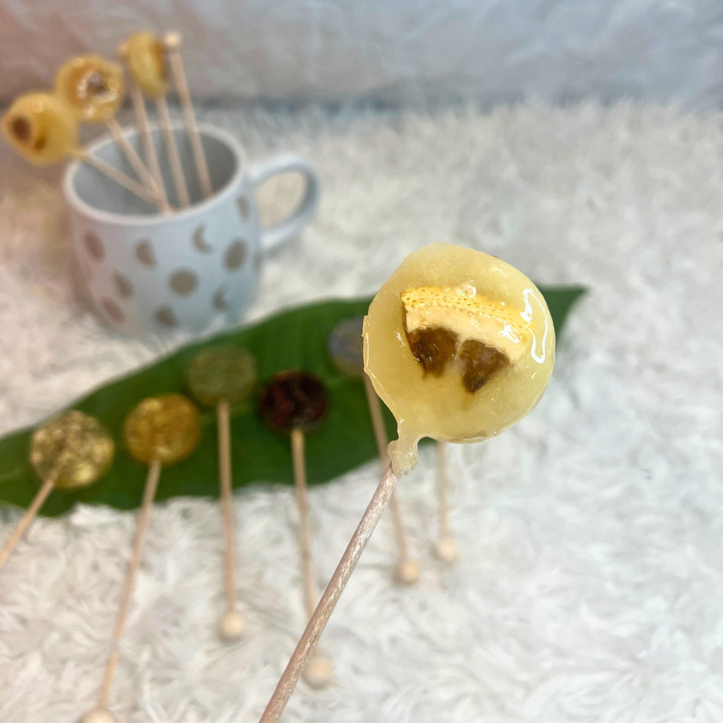 Lemon Herbal Tea Lollipop, Citrus Tea Stir Stick Candy, Natural Sweetener Gift - Winterberry Hearth