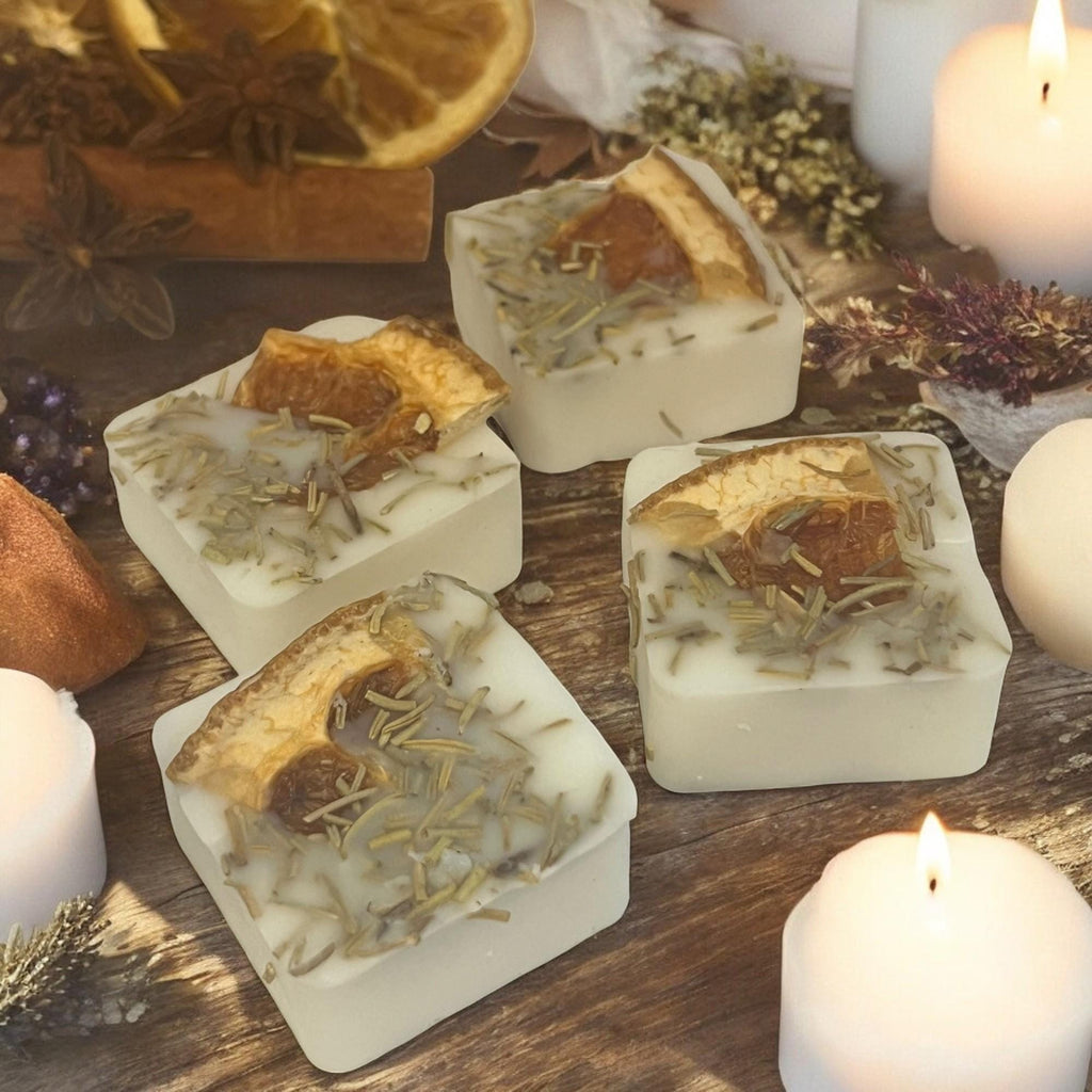 Lemon Rosemary Wax Melts, Herbal Home Fragrance, Botanical Aromatherapy for Tart Warmers - Winterberry Hearth