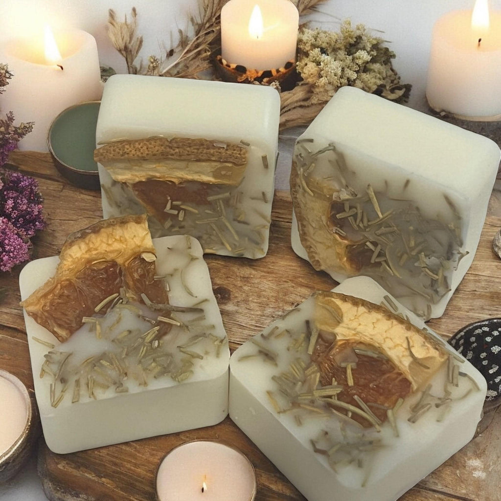 Lemon Rosemary Wax Melts, Herbal Home Fragrance, Botanical Aromatherapy for Tart Warmers - Winterberry Hearth