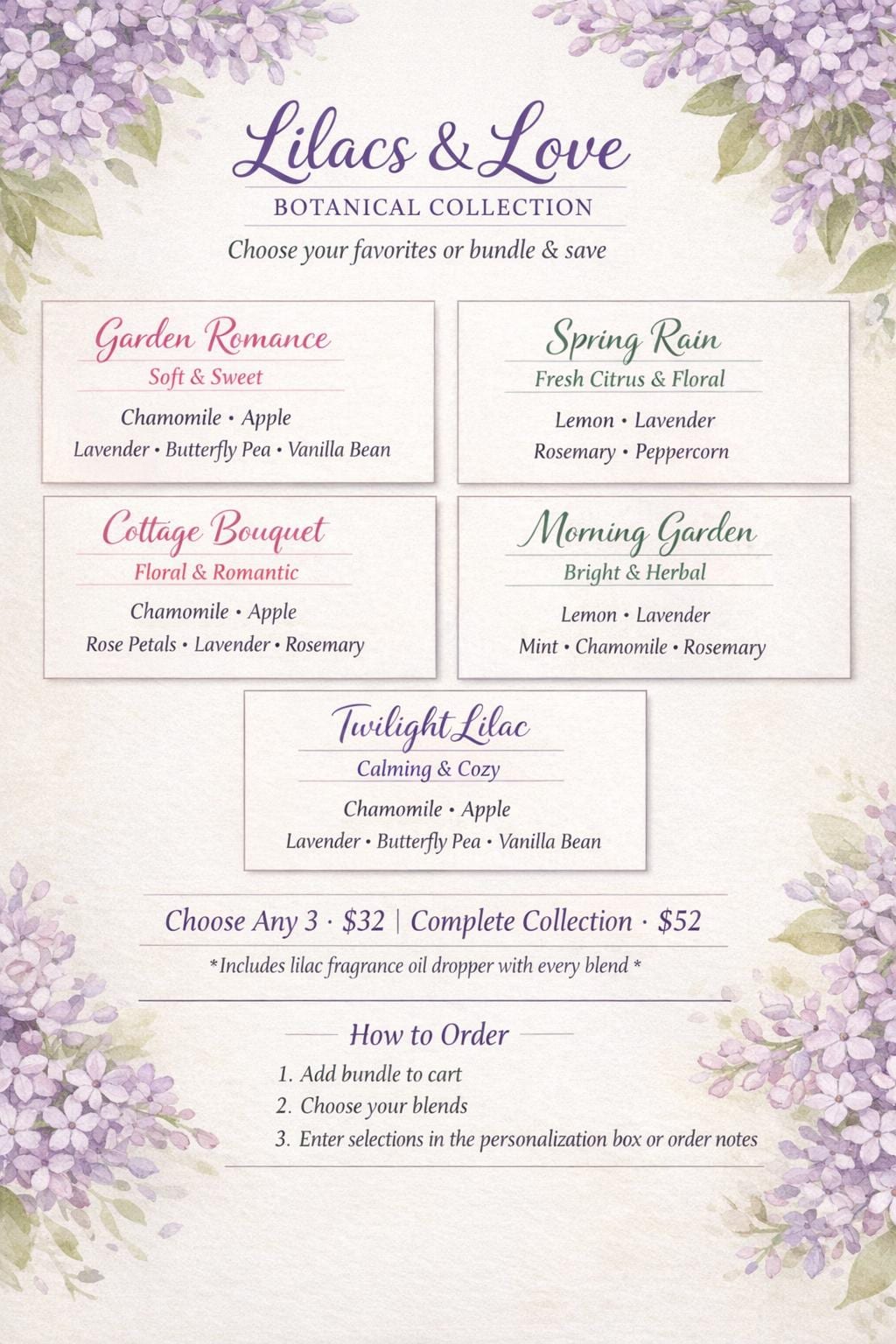 Lilacs and Love Twilight Simmer Pot, Lavender Vanilla Stovetop Potpourri, Relaxing Floral Home Fragrance - Winterberry Hearth