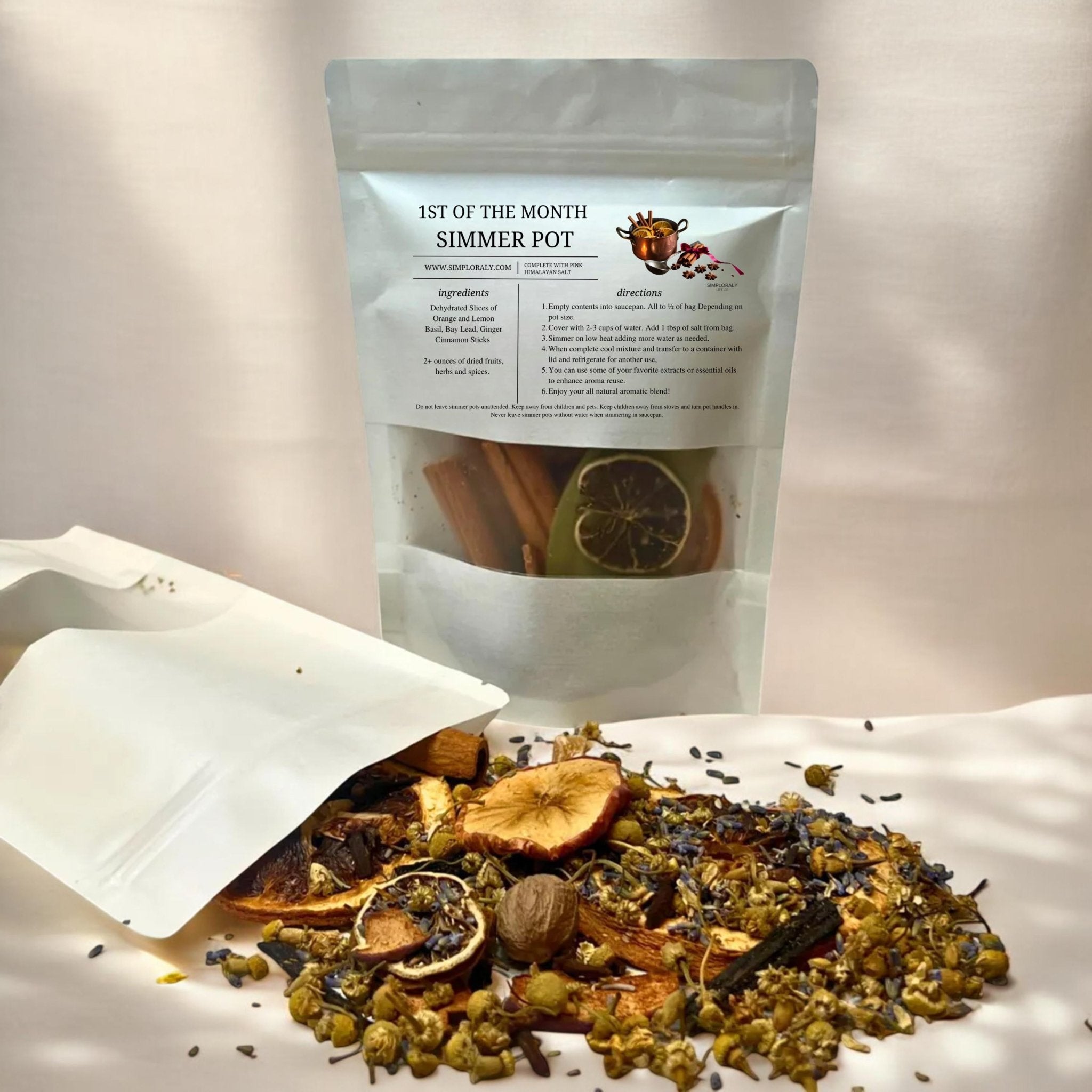 Lunar Simmer Pot Ritual Blend, Full Moon Monthly Intention Stovetop Potpourri - Winterberry Hearth