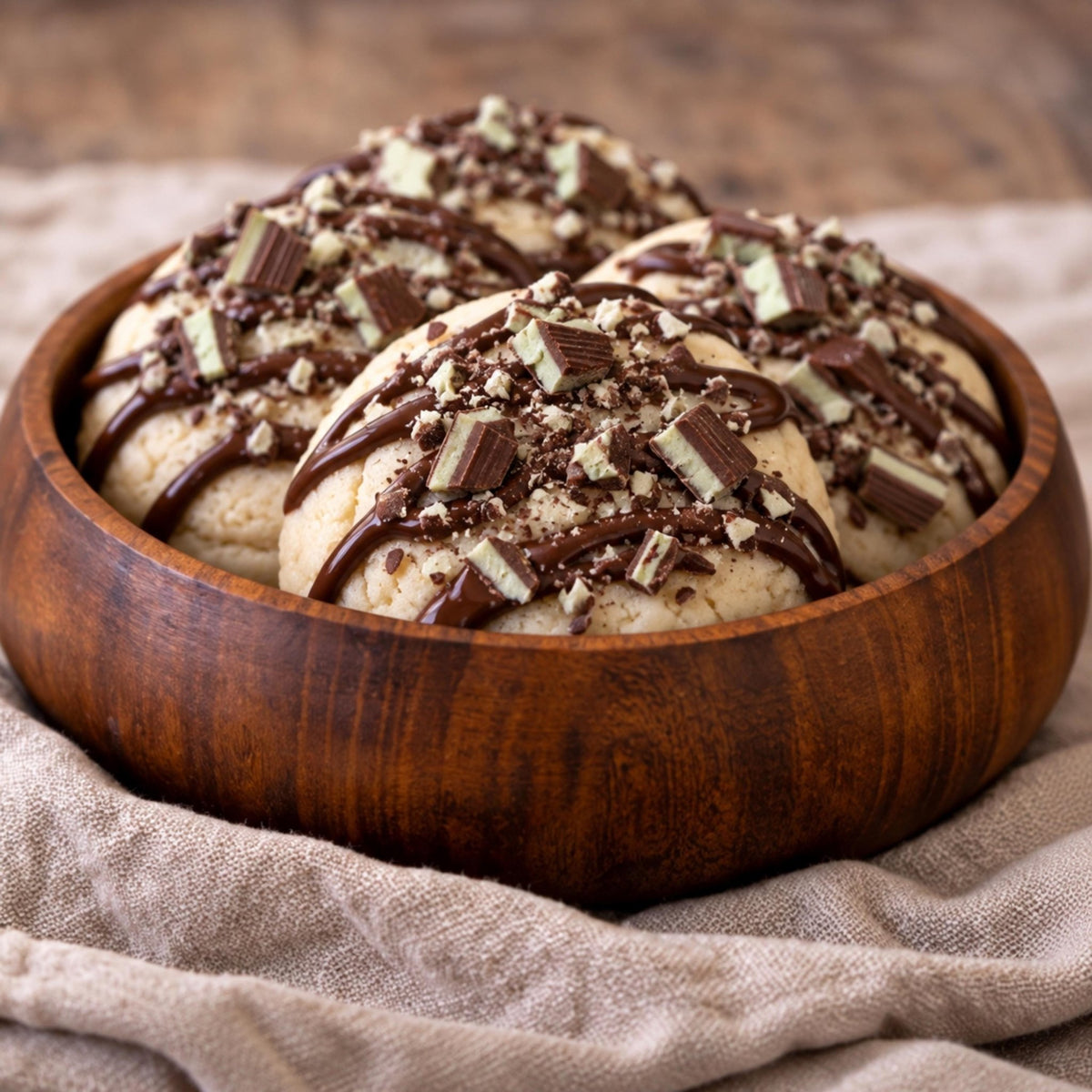 Mint Chocolate Cookies, Holiday Sweets, Christmas Tea Cake Gift, Mint Chunk Treat, Winter Dessert - Winterberry Hearth
