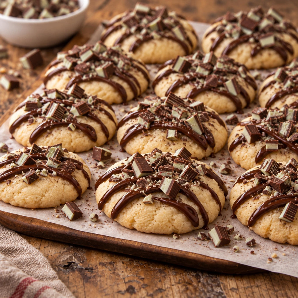 Mint Chocolate Cookies, Holiday Sweets, Christmas Tea Cake Gift, Mint Chunk Treat, Winter Dessert - Winterberry Hearth
