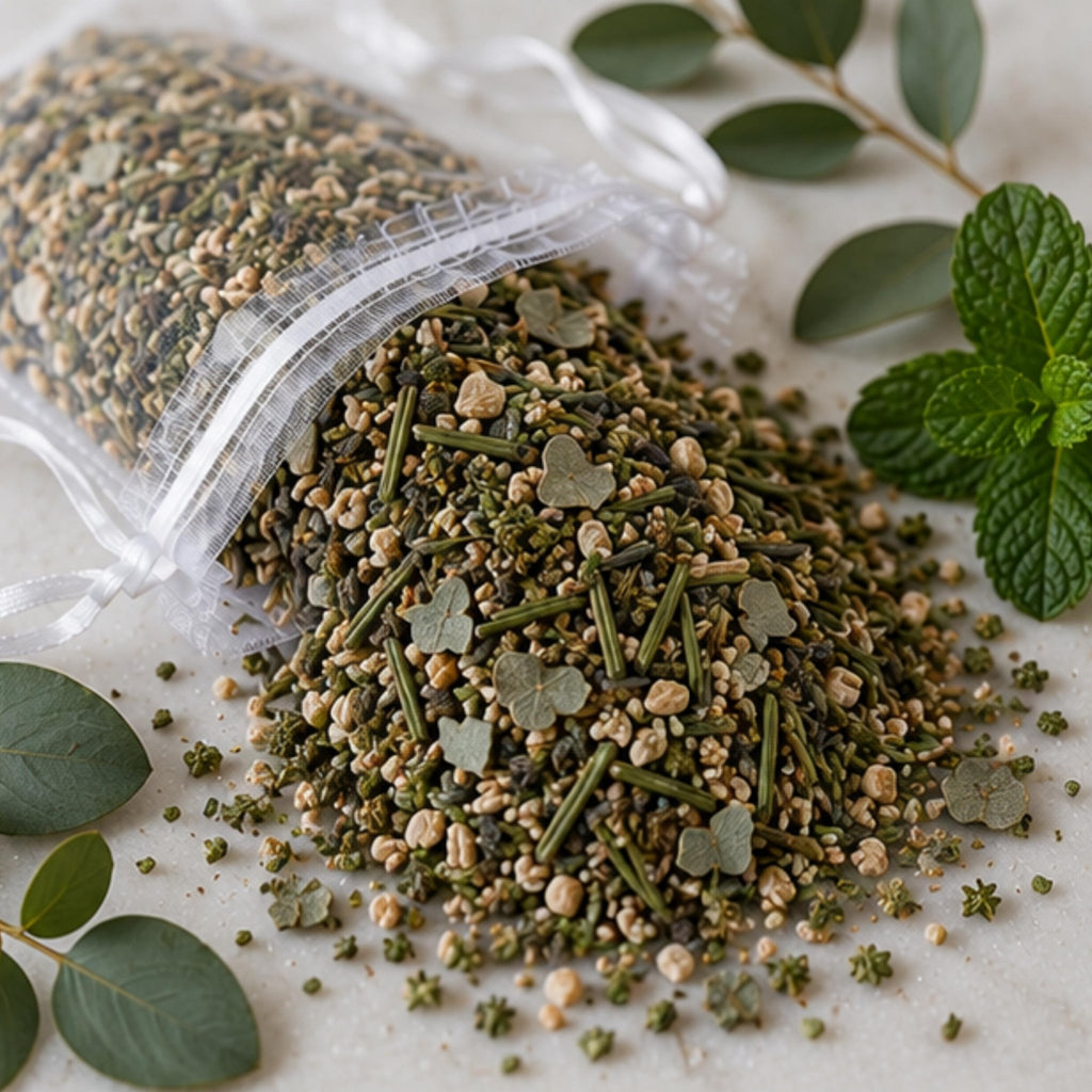Mint Evergreen Home Fragrance Sachet, Frosted Forest Potpourri Bag, Pine Eucalyptus, Woodland Gift - Winterberry Hearth