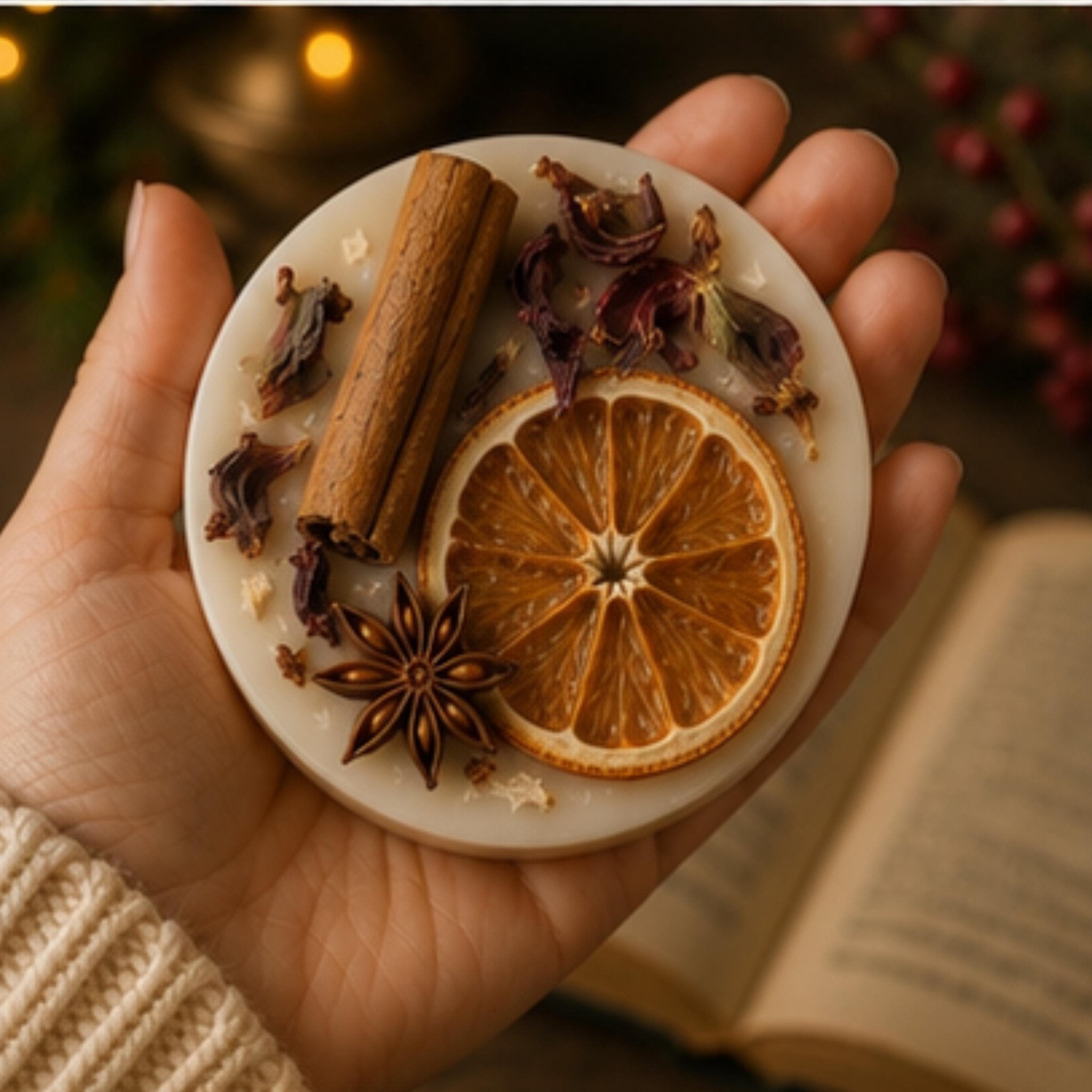Mulled Wine & Spice Wax Tart, Wickless Candle Melt for Lamp Warmer - Winterberry Hearth