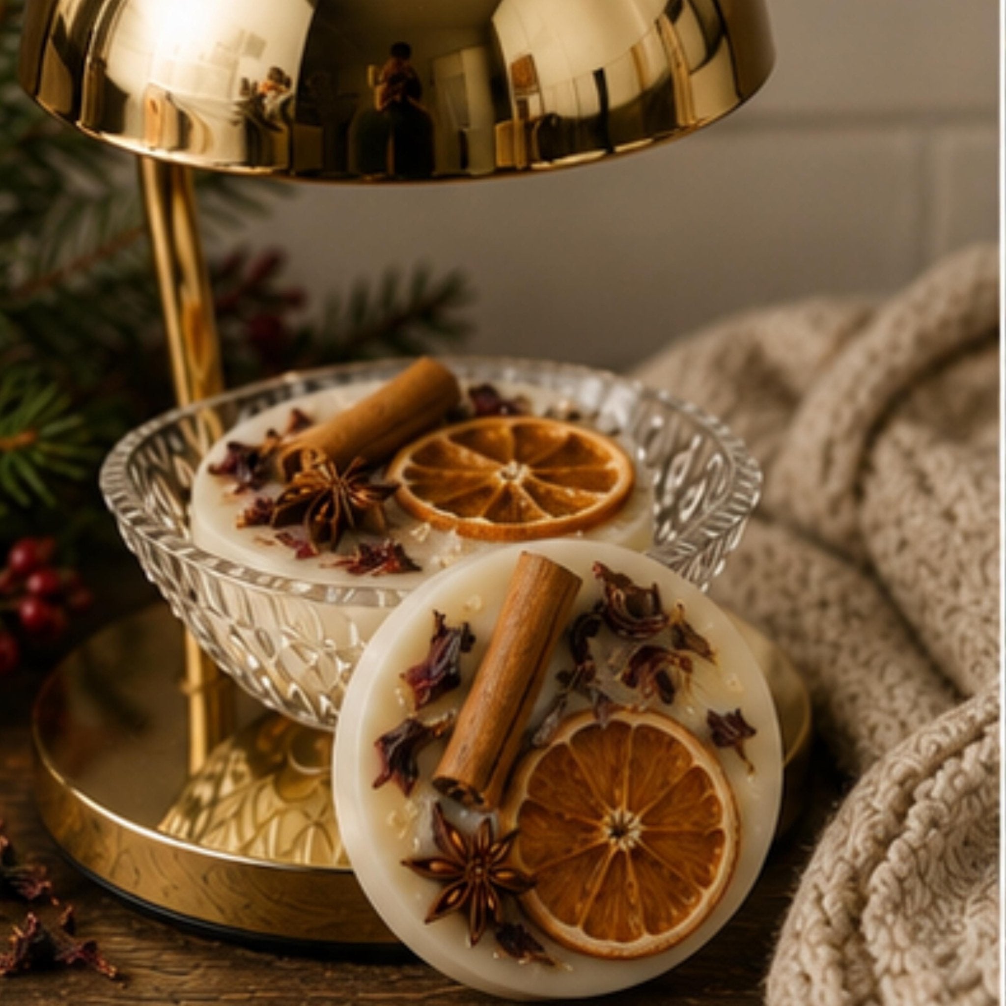 Mulled Wine & Spice Wax Tart, Wickless Candle Melt for Lamp Warmer - Winterberry Hearth