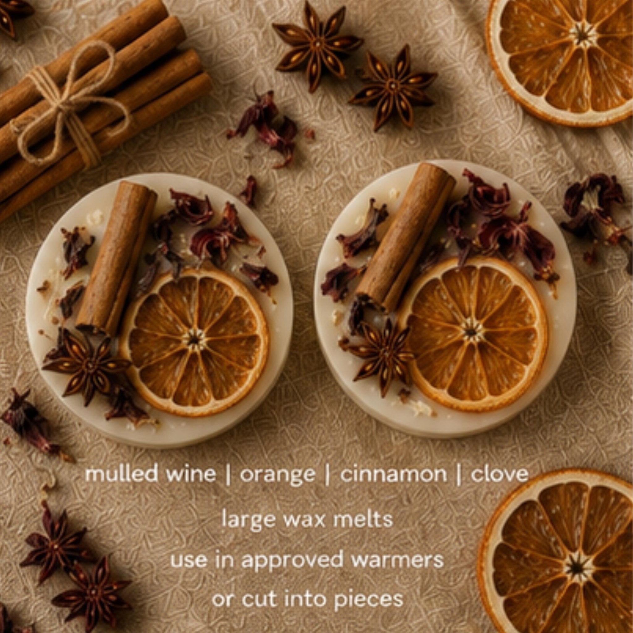 Mulled Wine & Spice Wax Tart, Wickless Candle Melt for Lamp Warmer - Winterberry Hearth