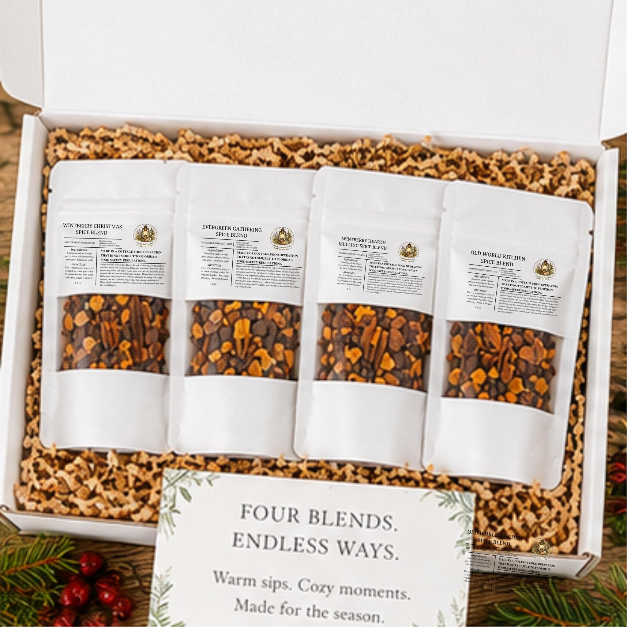 Mulling Spice Collection, Mulled Wine Drink Set, Apple Cider Kit - Winterberry Hearth