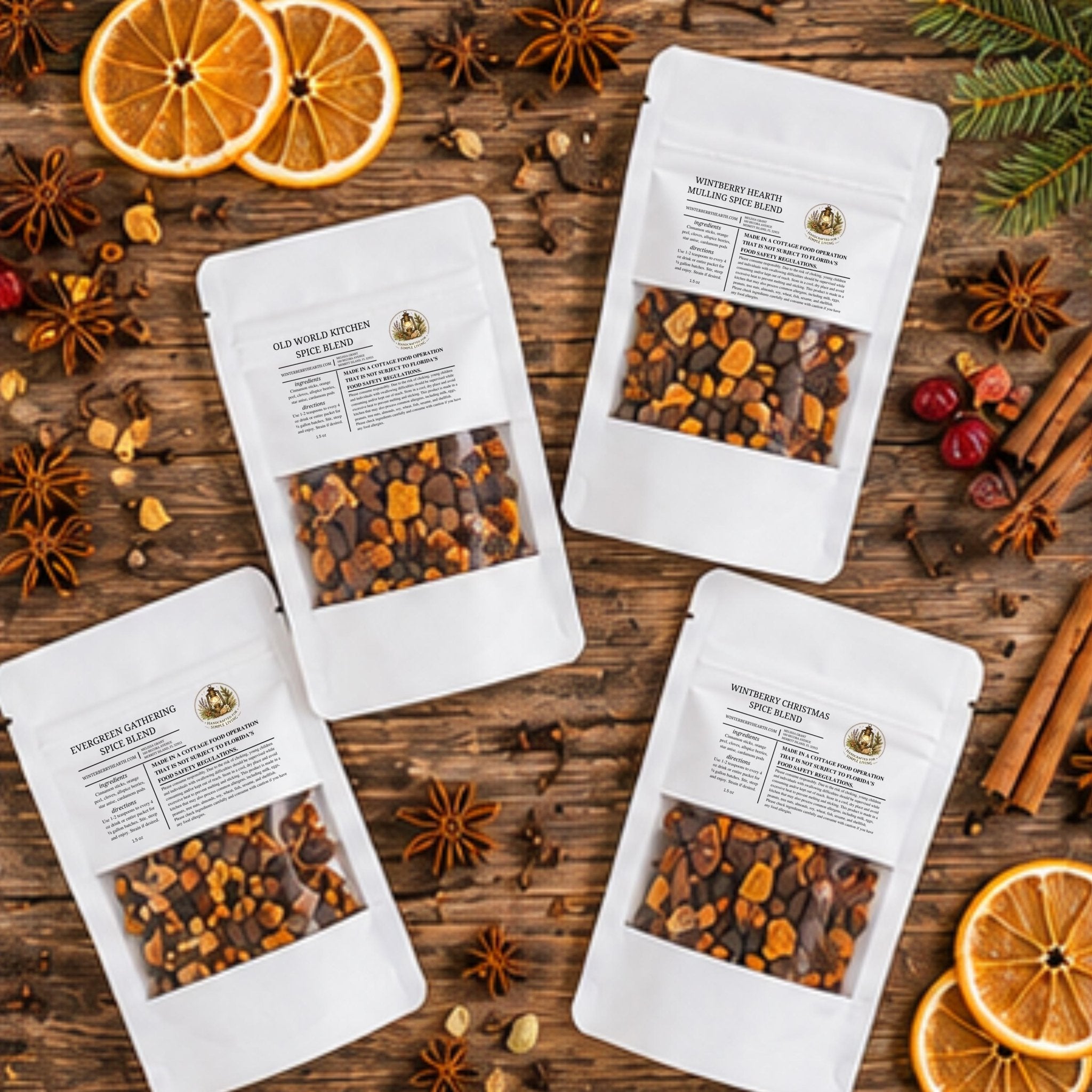 Mulling Spice Collection, Mulled Wine Drink Set, Apple Cider Kit - Winterberry Hearth
