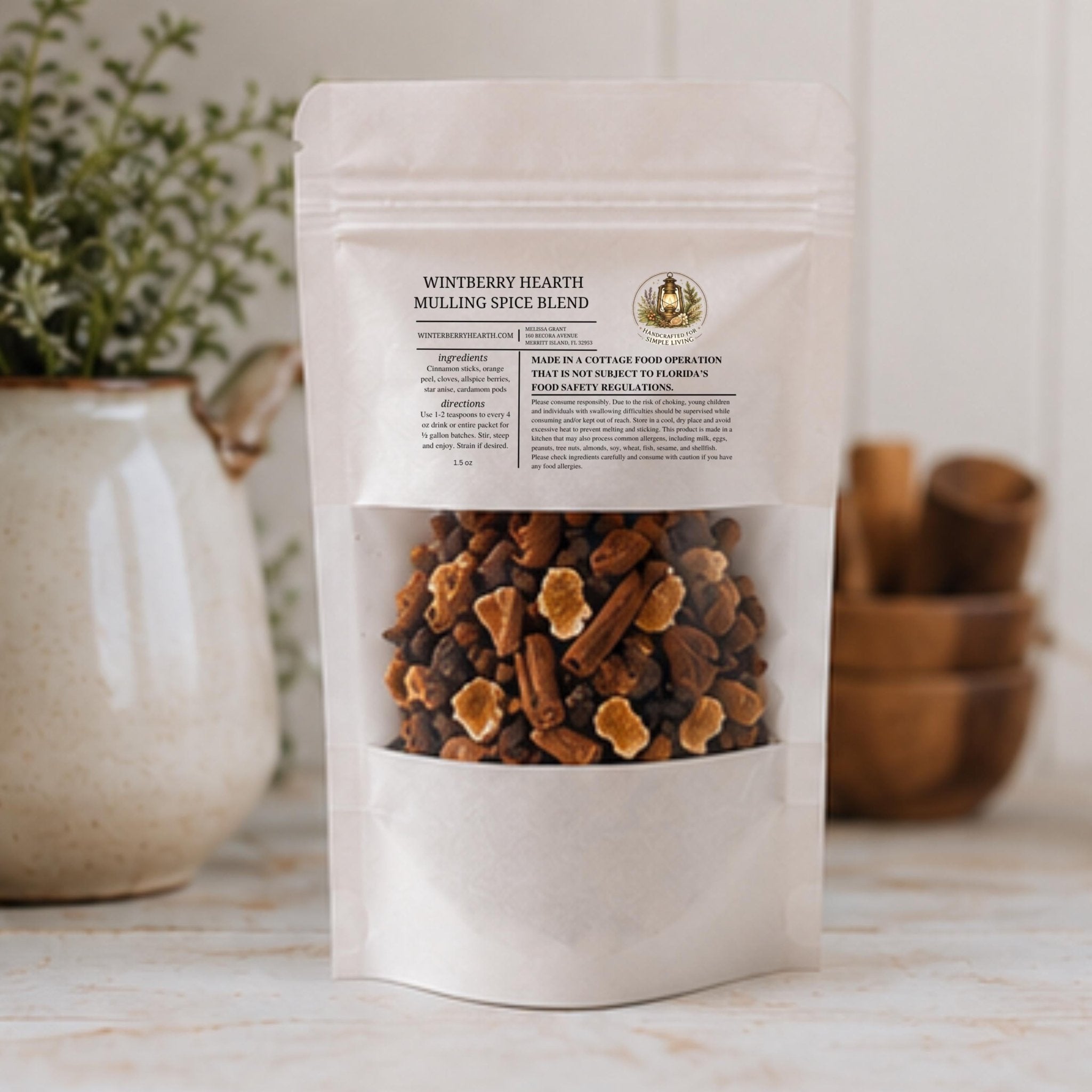 Mulling Spice Mulled Wine and Tea Infusion, Apple Cider Seasoning Kit - Winterberry Hearth