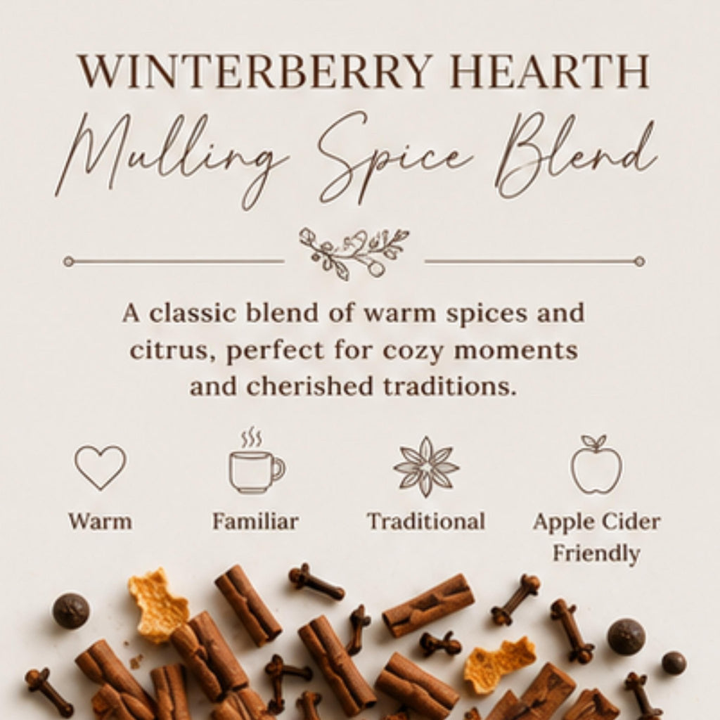 Mulling Spice Mulled Wine and Tea Infusion, Apple Cider Seasoning Kit - Winterberry Hearth