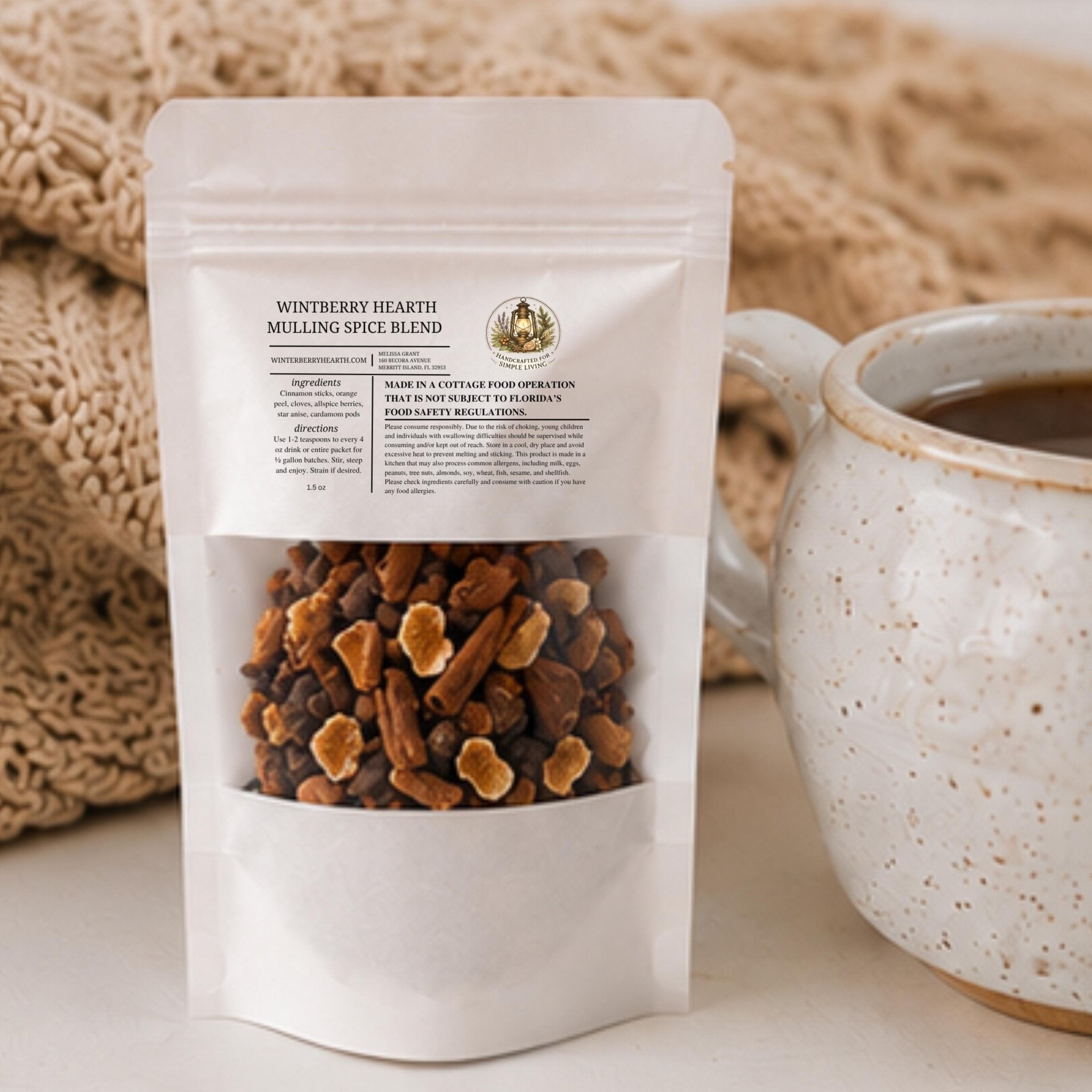 Mulling Spice Mulled Wine and Tea Infusion, Apple Cider Seasoning Kit - Winterberry Hearth