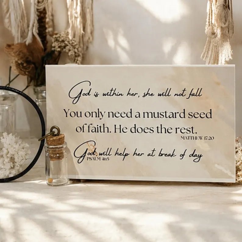 Mustard Seed of Faith Necklace, Scripture Jewelry Gift for Women - Winterberry Hearth