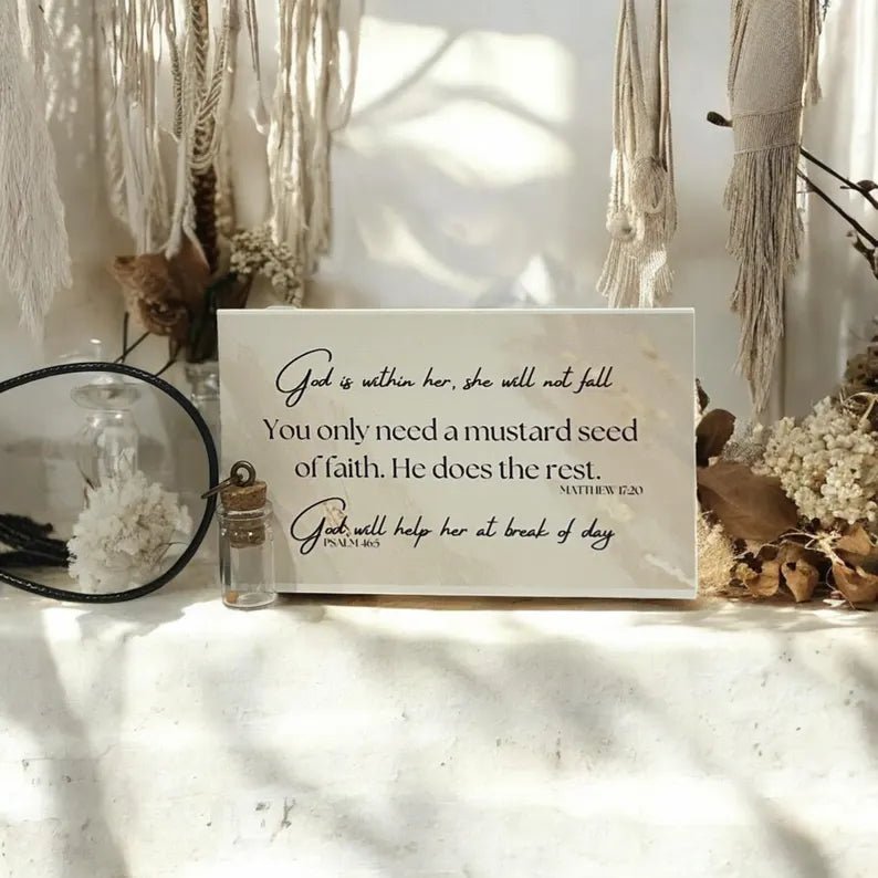 Mustard Seed of Faith Necklace, Scripture Jewelry Gift for Women - Winterberry Hearth