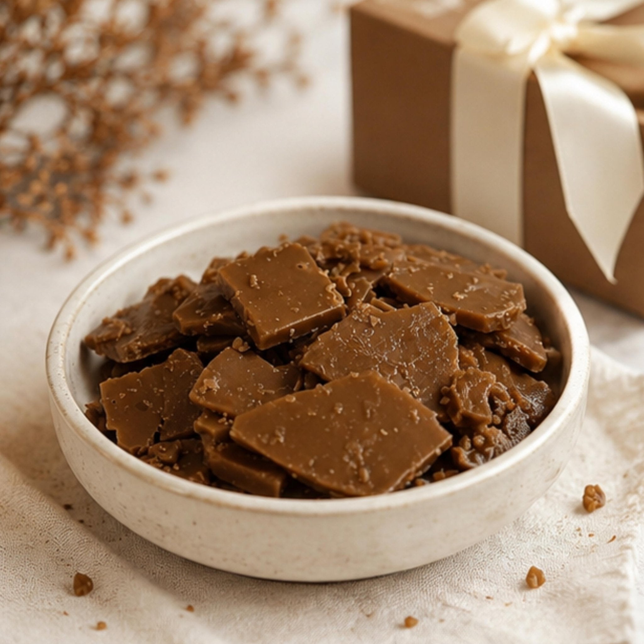 Old Fashioned English Butter Toffee Candy, Crunchy Caramelized Gourmet Sweets, Handmade Nostalgic Gift - Winterberry Hearth