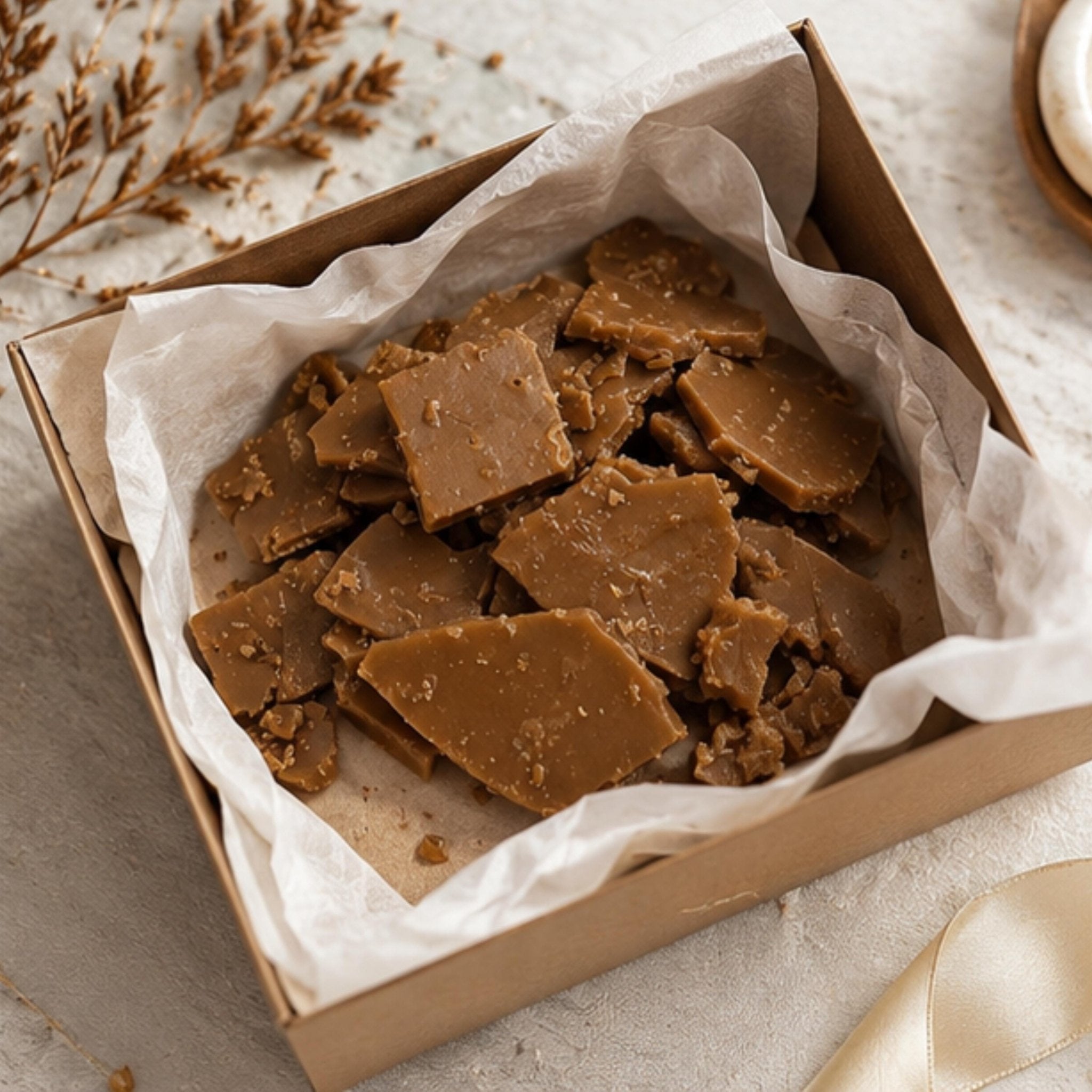Old Fashioned English Butter Toffee Candy, Crunchy Caramelized Gourmet Sweets, Handmade Nostalgic Gift - Winterberry Hearth