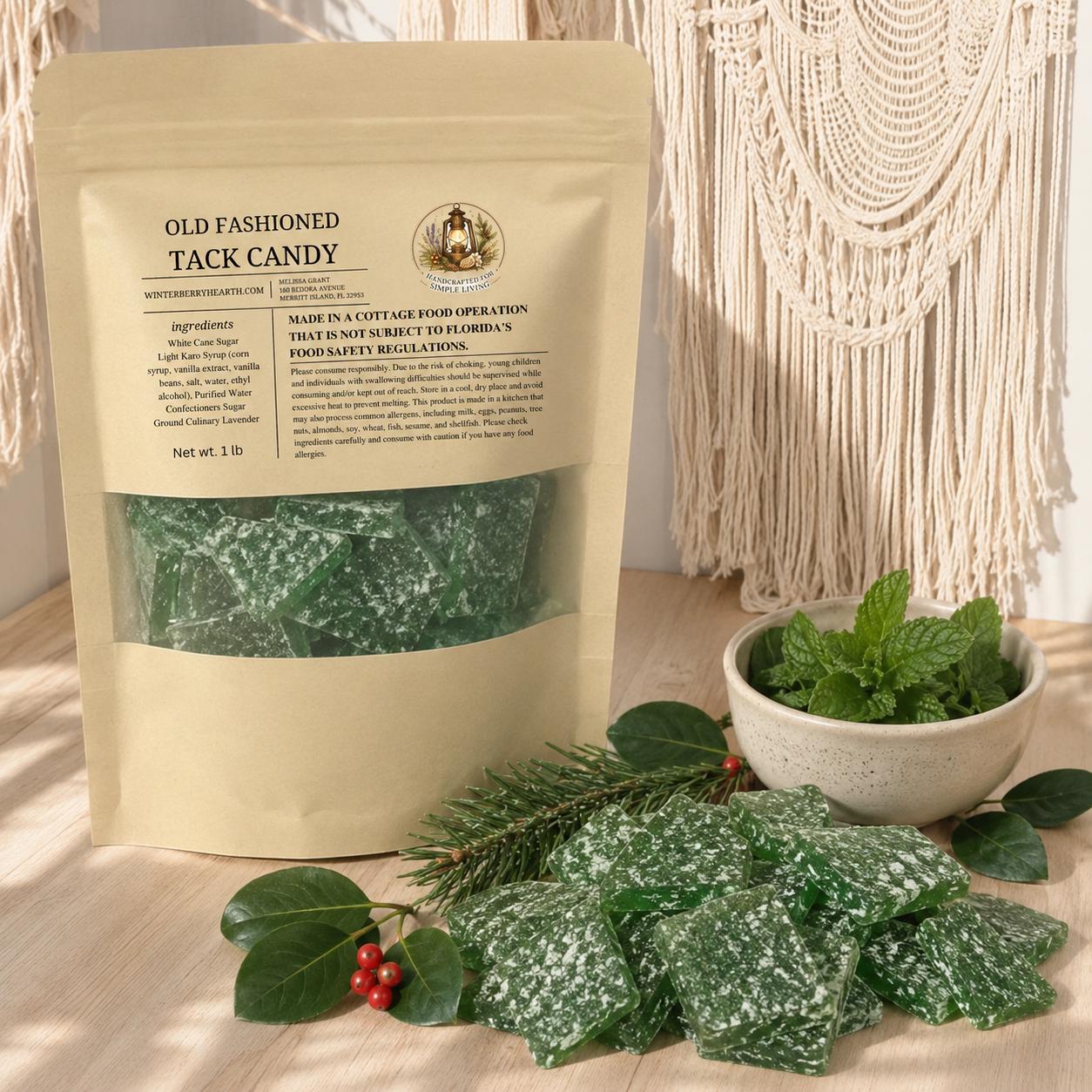 Old Fashioned Hard Tack Candy, Handmade Broken Sea Glass Topping, Nostalgic Rock Candy - Winterberry Hearth