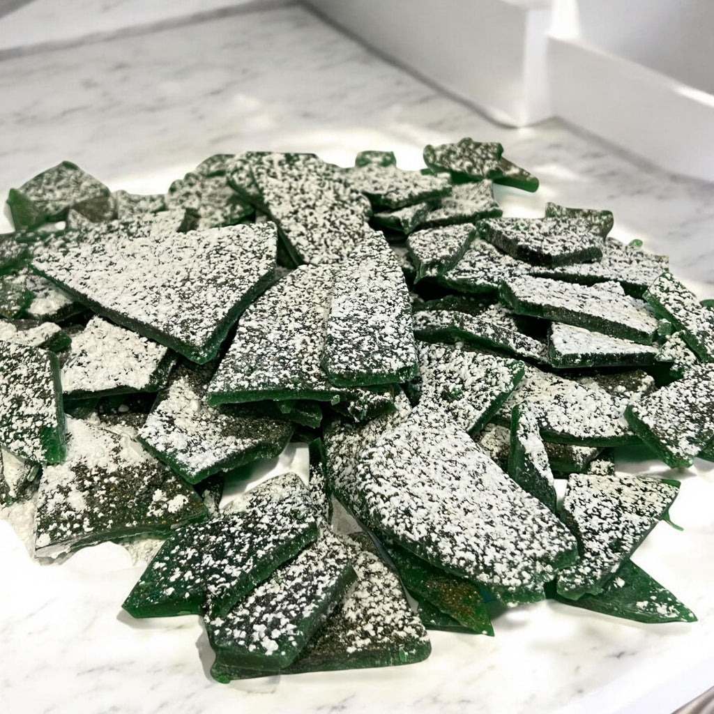 Old Fashioned Hard Tack Candy, Handmade Broken Sea Glass Topping, Nostalgic Rock Candy - Winterberry Hearth
