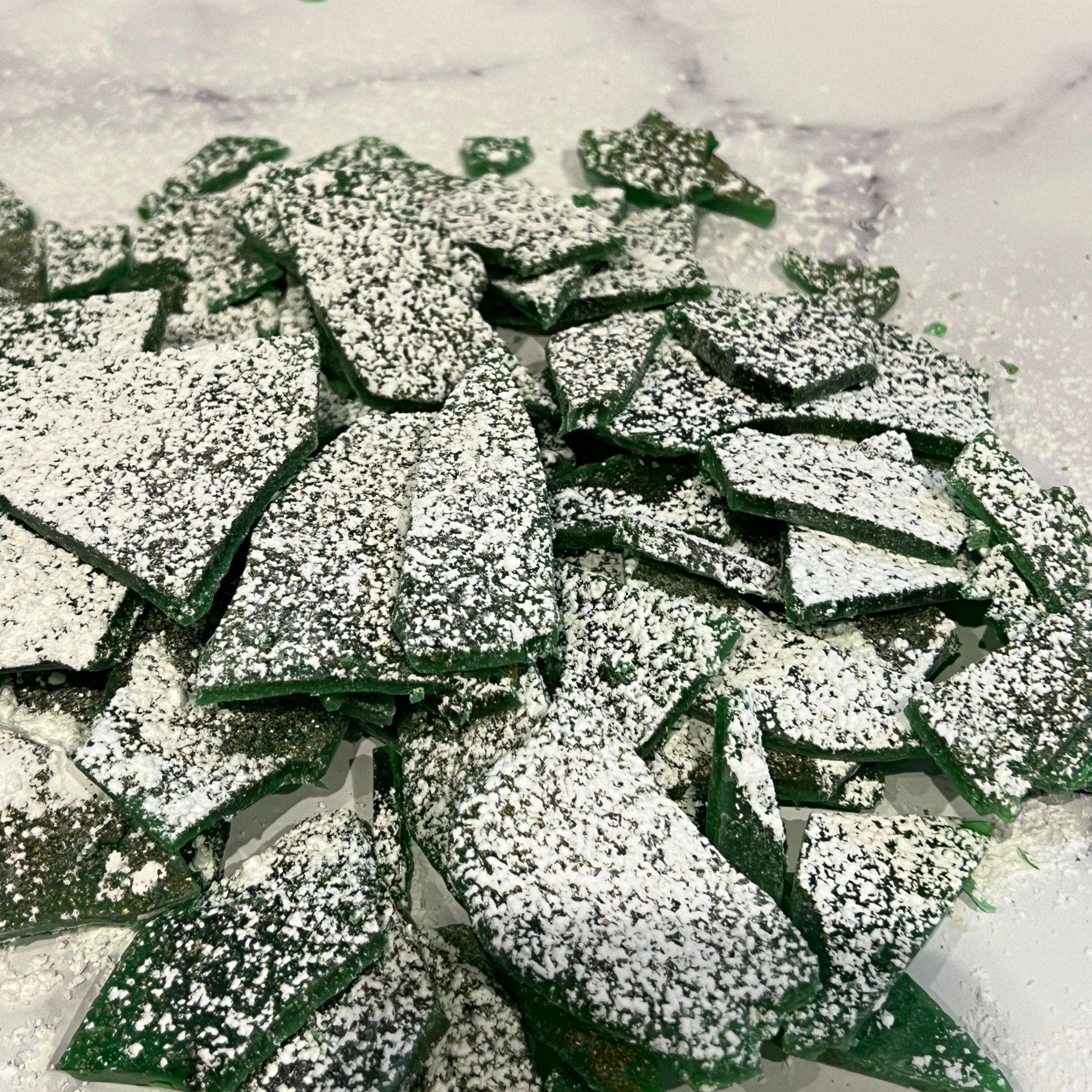 Old Fashioned Hard Tack Candy, Handmade Broken Sea Glass Topping, Nostalgic Rock Candy - Winterberry Hearth