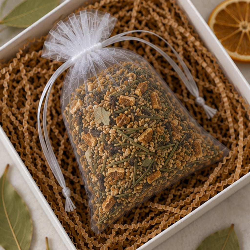Old World Christmas Sachet, Botanical Home Fragrance, Orange Clove Rosemary, Winter Aromatherapy Gift - Winterberry Hearth