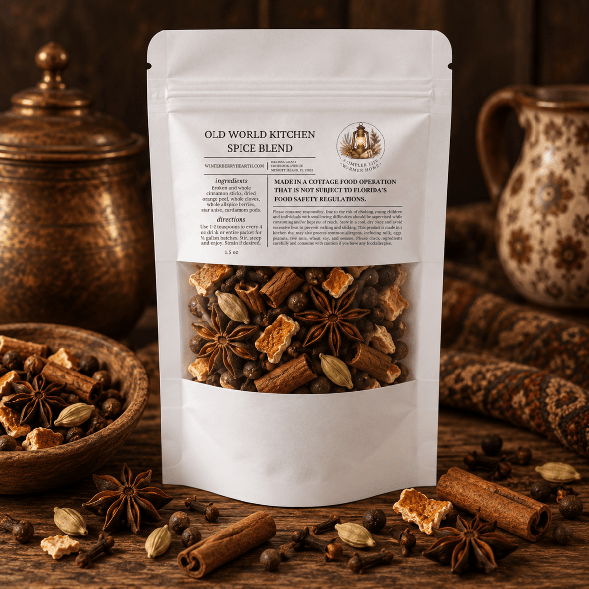 Old World Kitchen Mulling Spice Blend, Mulled Wine Drink Infusion - Winterberry Hearth