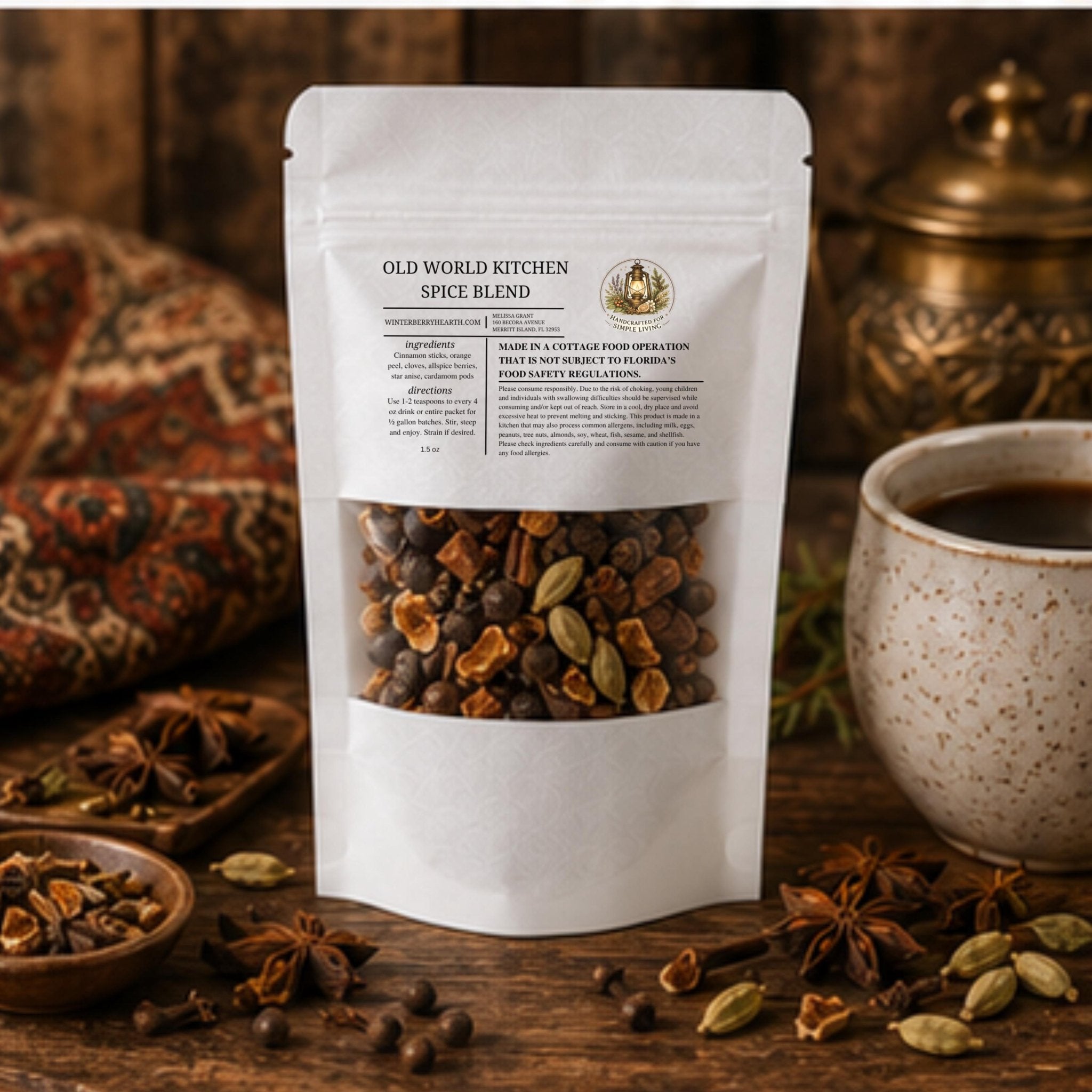 Old World Kitchen Mulling Spice Blend, Mulled Wine Drink Infusion - Winterberry Hearth