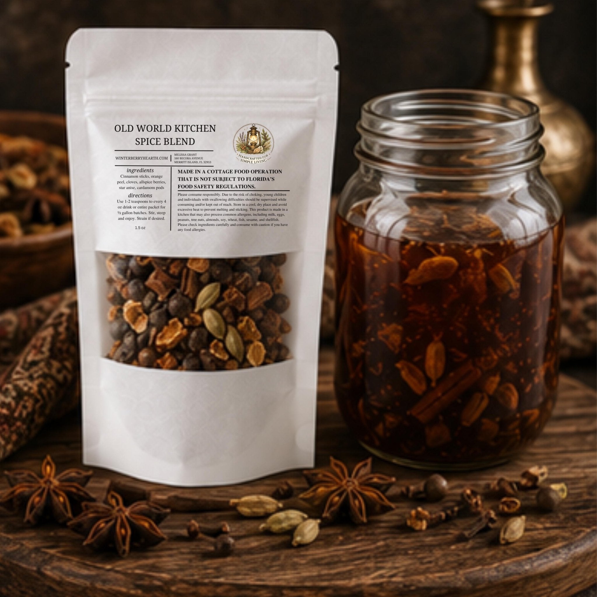 Old World Kitchen Mulling Spice Blend, Mulled Wine Drink Infusion - Winterberry Hearth