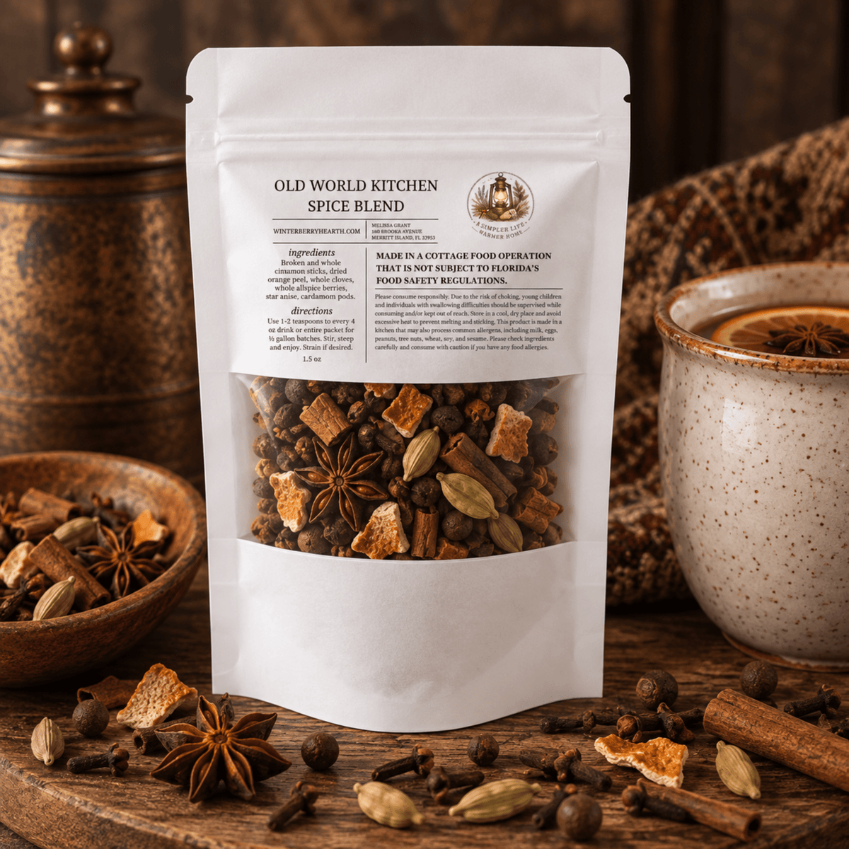 Old World Kitchen Mulling Spice Blend, Mulled Wine Drink Infusion - Winterberry Hearth