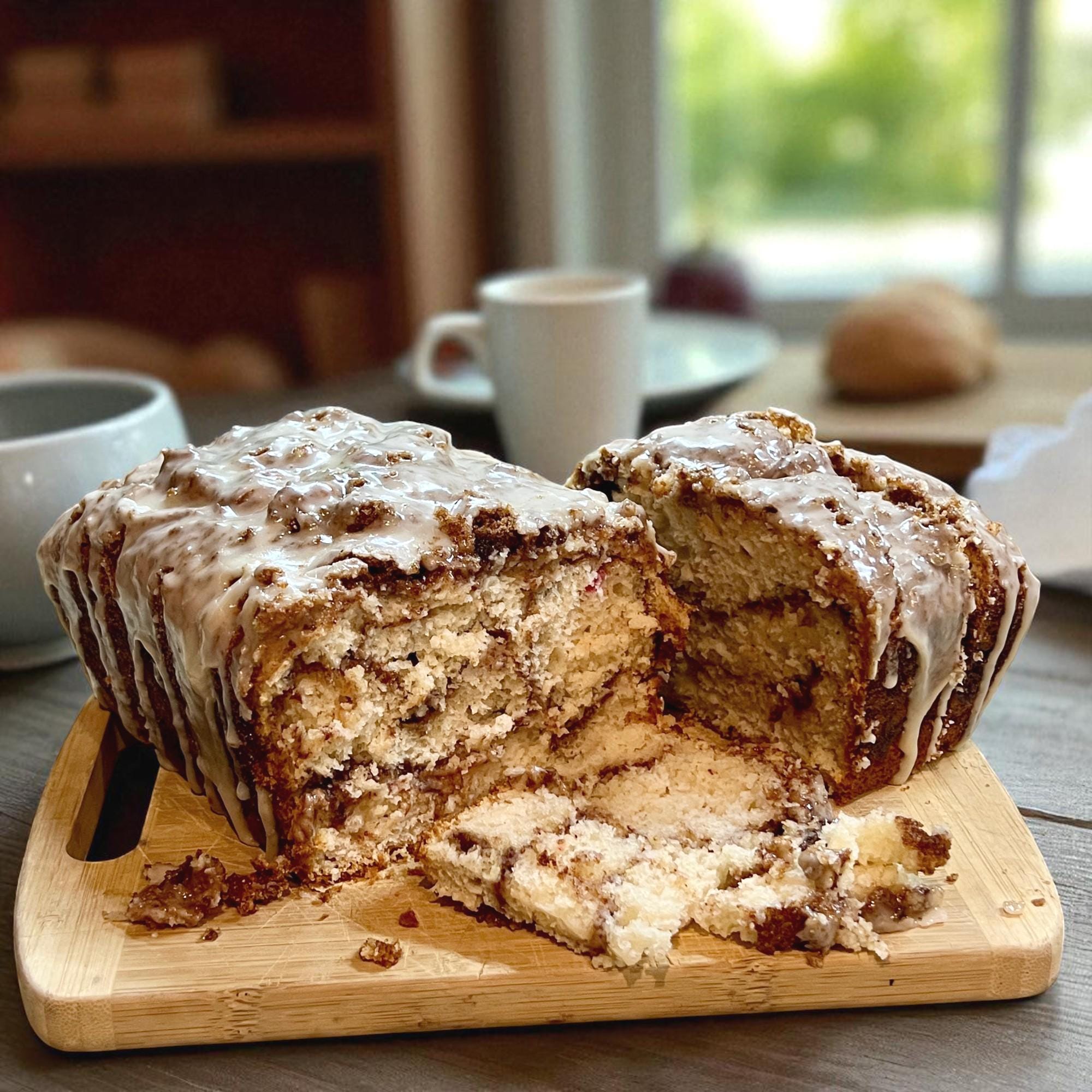 Orange Glazed Cinnamon Roll Bread: Old Fashioned Breakfast Loaf - Winterberry Hearth