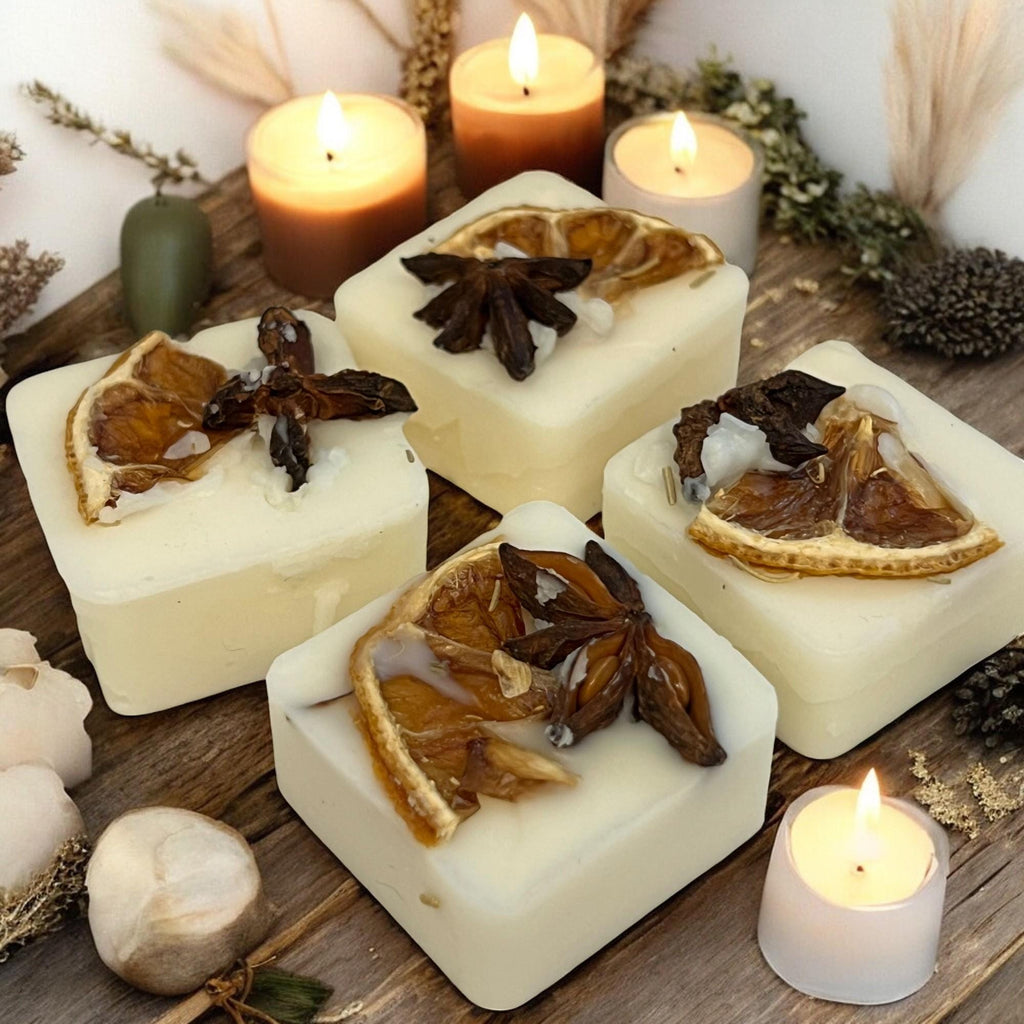 Orange & Star Anise Soy Wax Melt Cubes: Herb Infused Home Fragrance - Winterberry Hearth