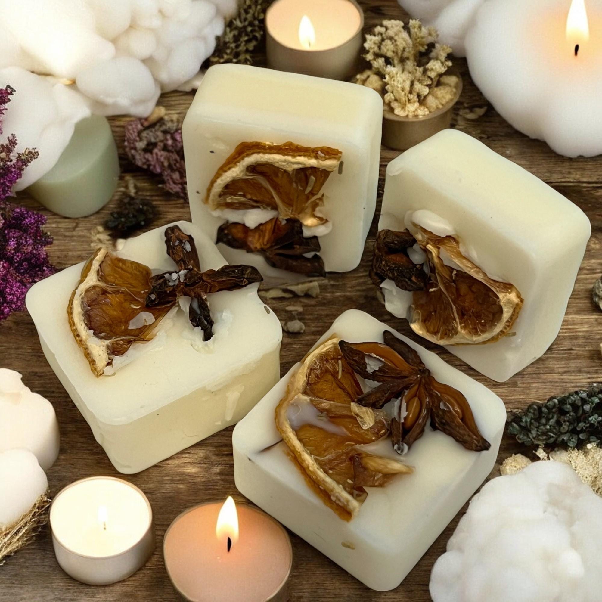 Orange & Star Anise Soy Wax Melt Cubes: Herb Infused Home Fragrance - Winterberry Hearth