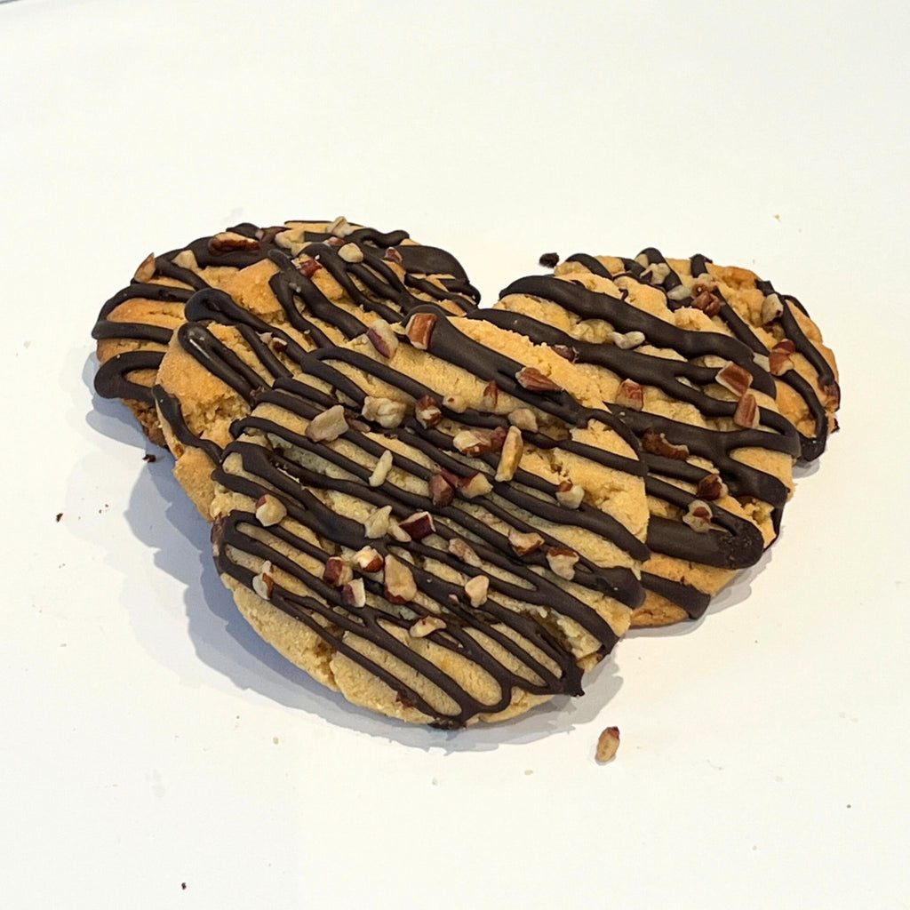 Peanut Butter Cookies, Chocolate Glaze Drizzle & Peanut Topping, Gourmet Homemade Tea Cakes, Bakery Gift - Winterberry Hearth