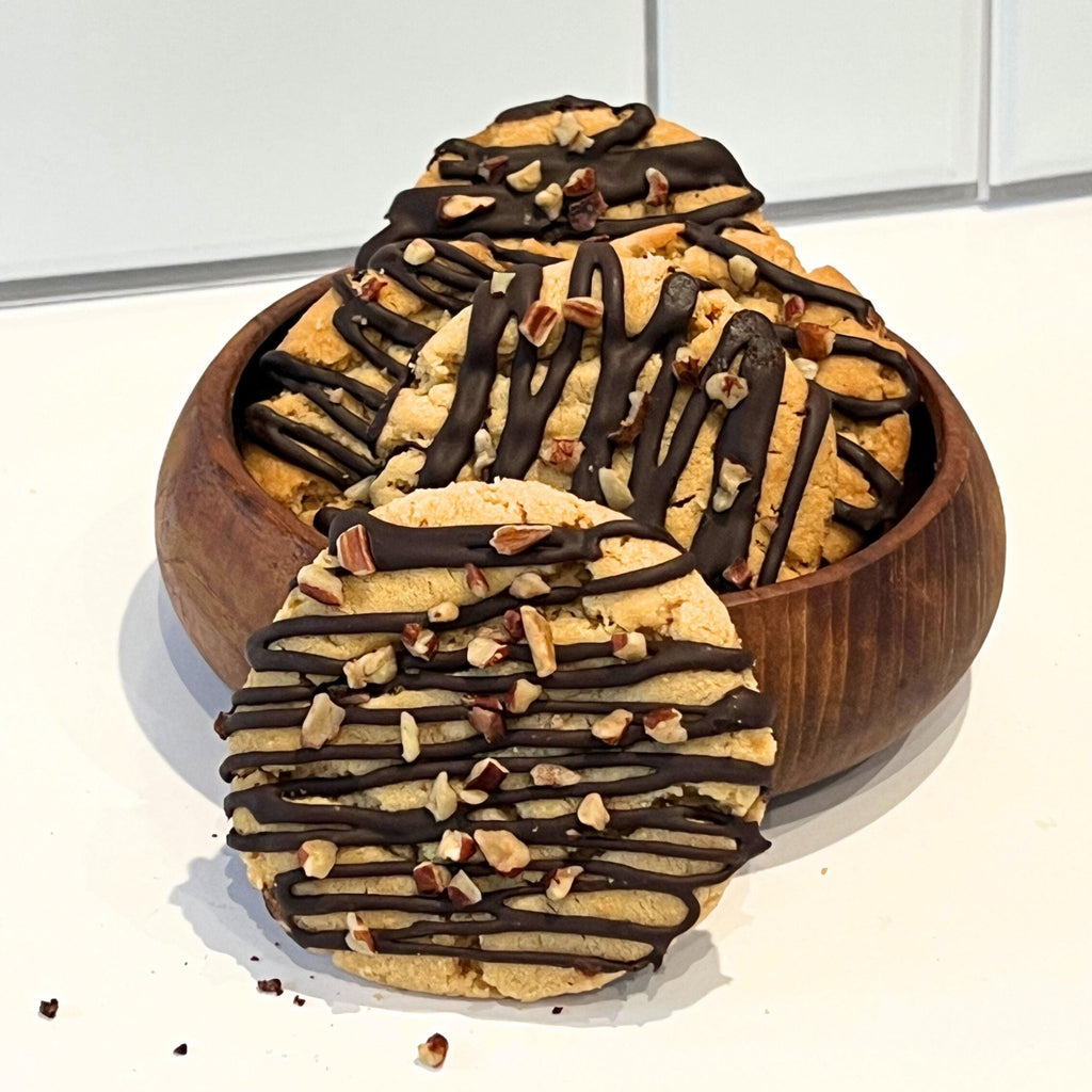 Peanut Butter Cookies, Chocolate Glaze Drizzle & Peanut Topping, Gourmet Homemade Tea Cakes, Bakery Gift - Winterberry Hearth
