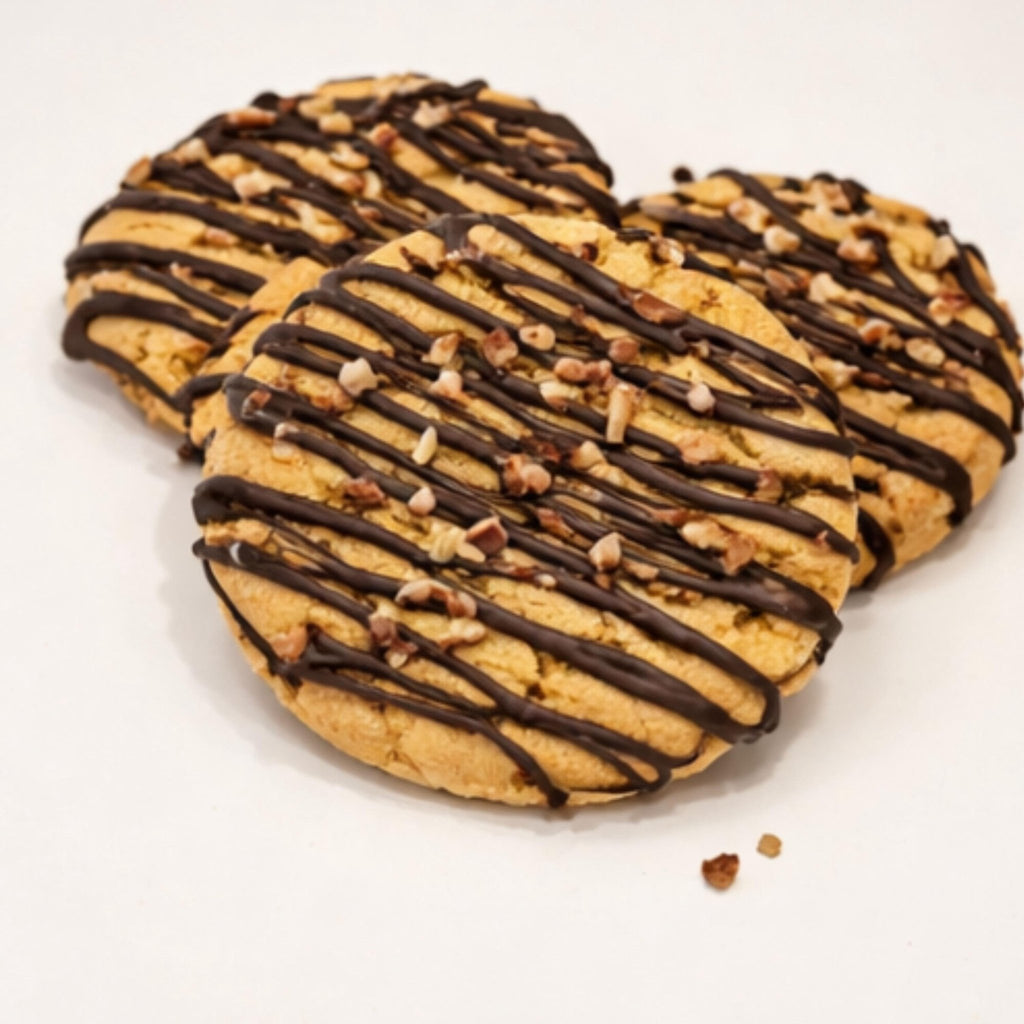 Peanut Butter Cookies, Chocolate Glaze Drizzle & Peanut Topping, Gourmet Homemade Tea Cakes, Bakery Gift - Winterberry Hearth