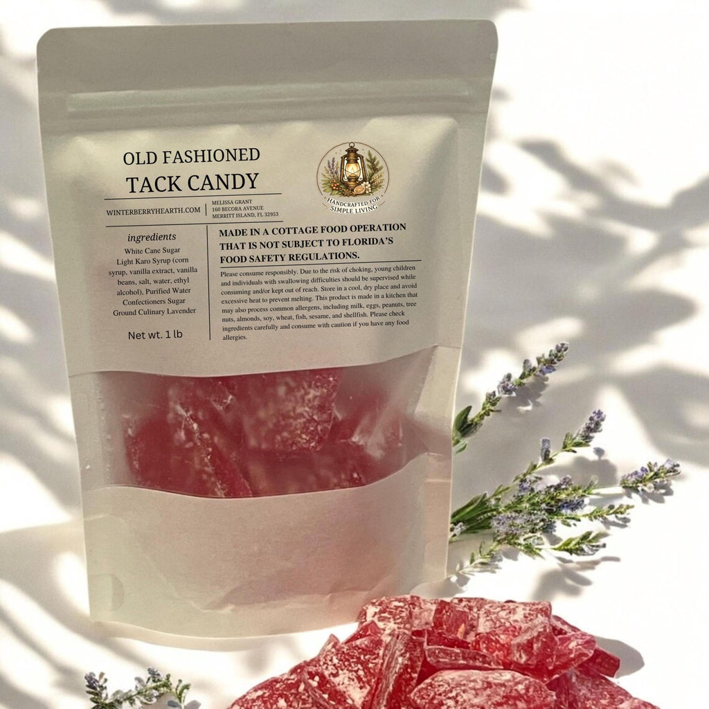 Peppermint Old Fashioned Red Hard Tack Candy, Nostalgic Homemade Treat, Broken Glass Candy - Winterberry Hearth