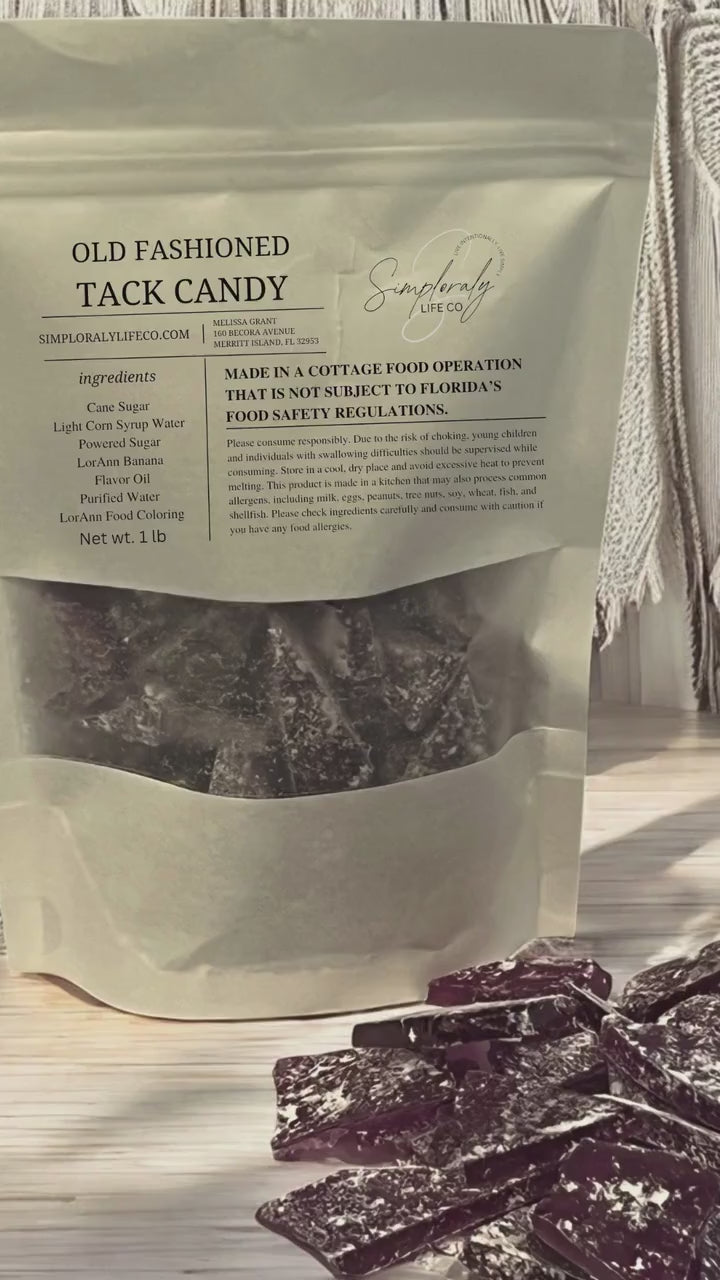 Purple Hard Tack Candy 1lb, Old Fashioned Nostalgic Treat, Rock Candy Broken Glass
