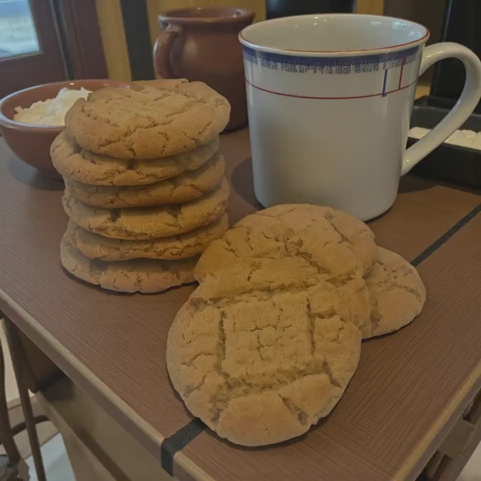 Peanut Butter Cookies, Chocolate Glaze Drizzle & Peanut Topping, Gourmet Homemade Tea Cakes, Bakery Gift