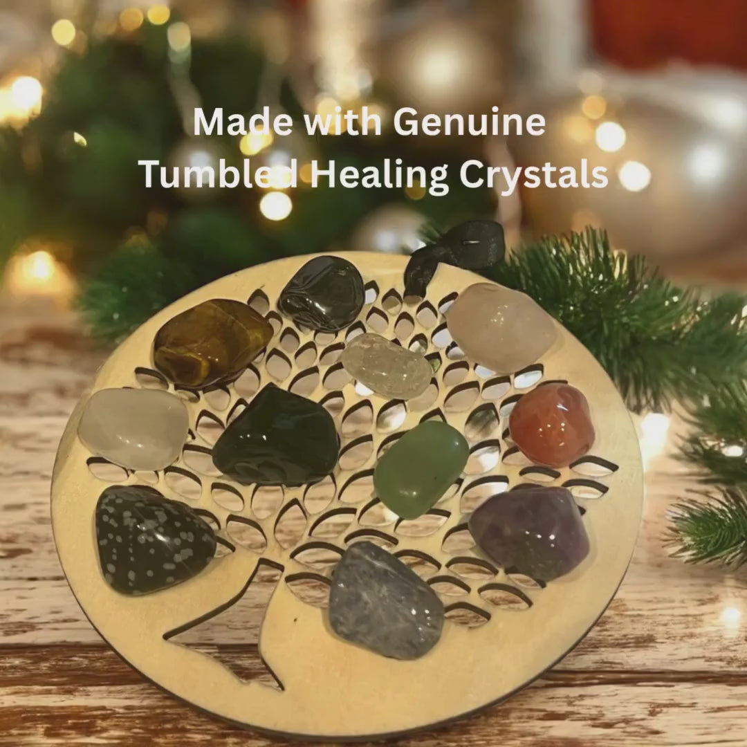 Wood Engraved Tree of Life Christmas Ornament: Sacred Symbol Healing